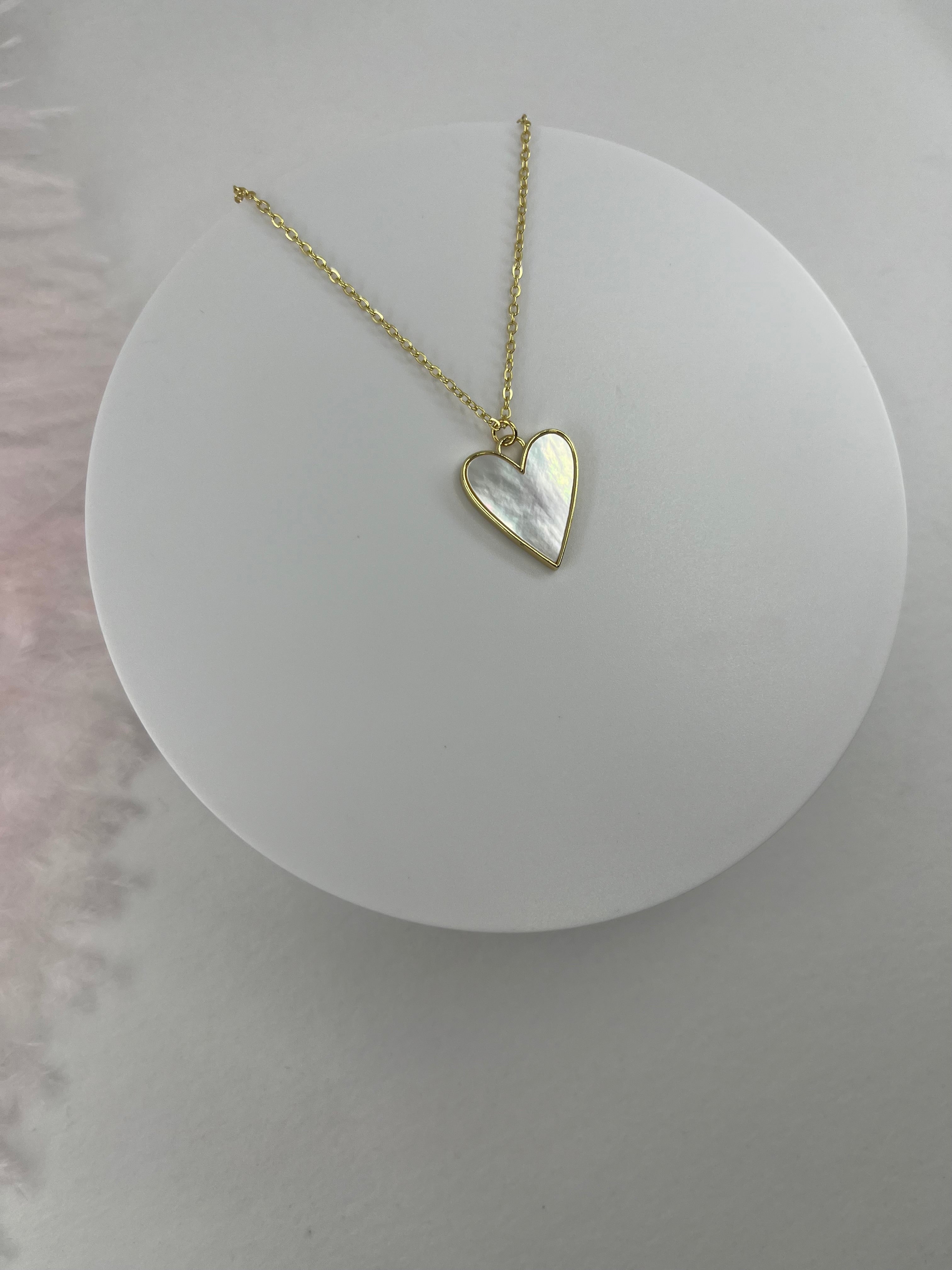 Heart Shell Necklace, Real 16K Gold Plated