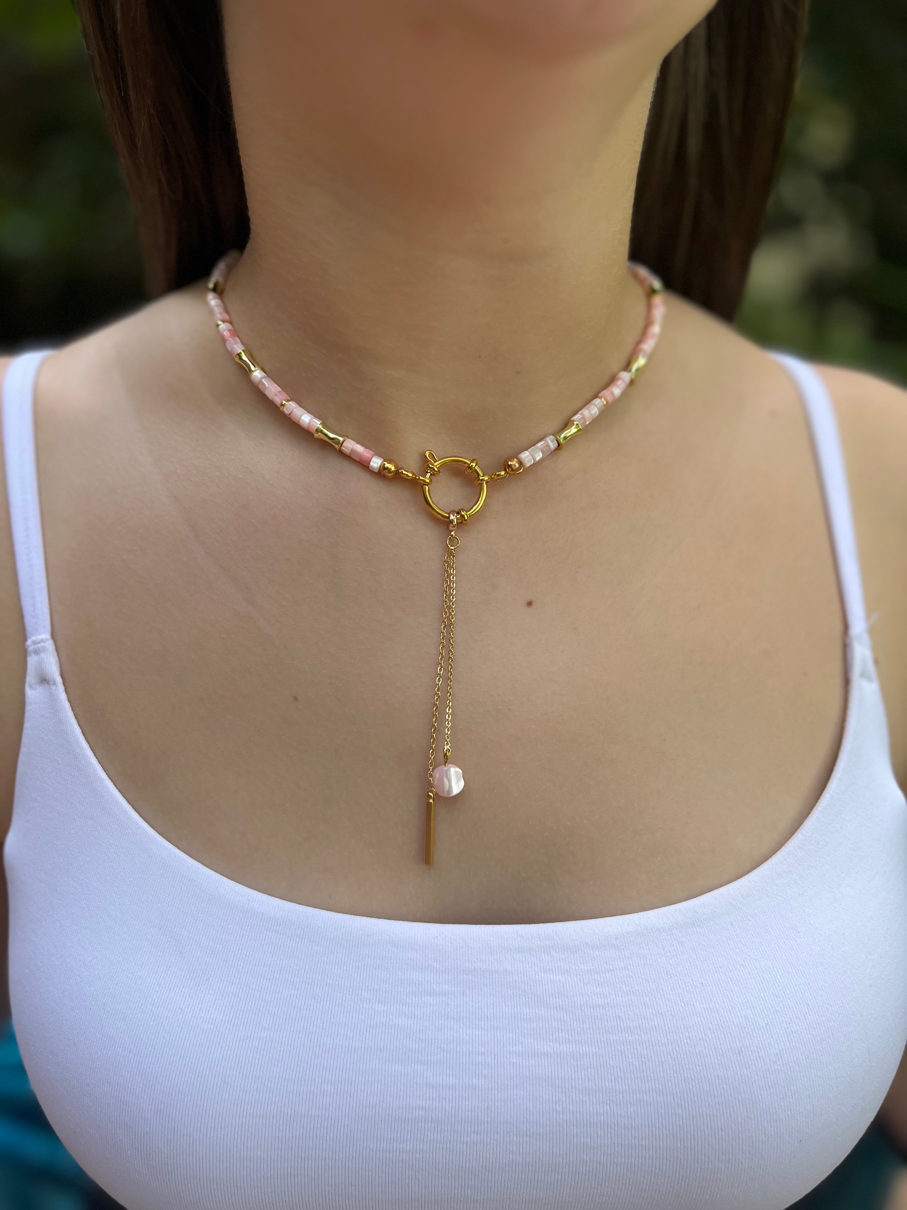 Pink Shell Y-Necklace