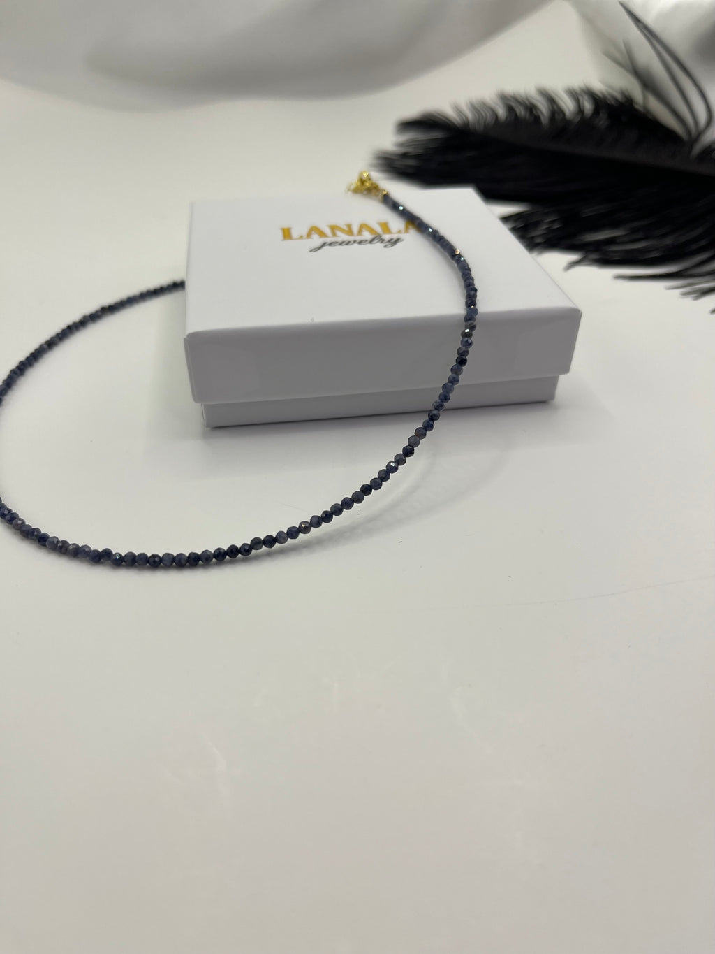 Sapphire Necklace: 18K Gold Plated clasp