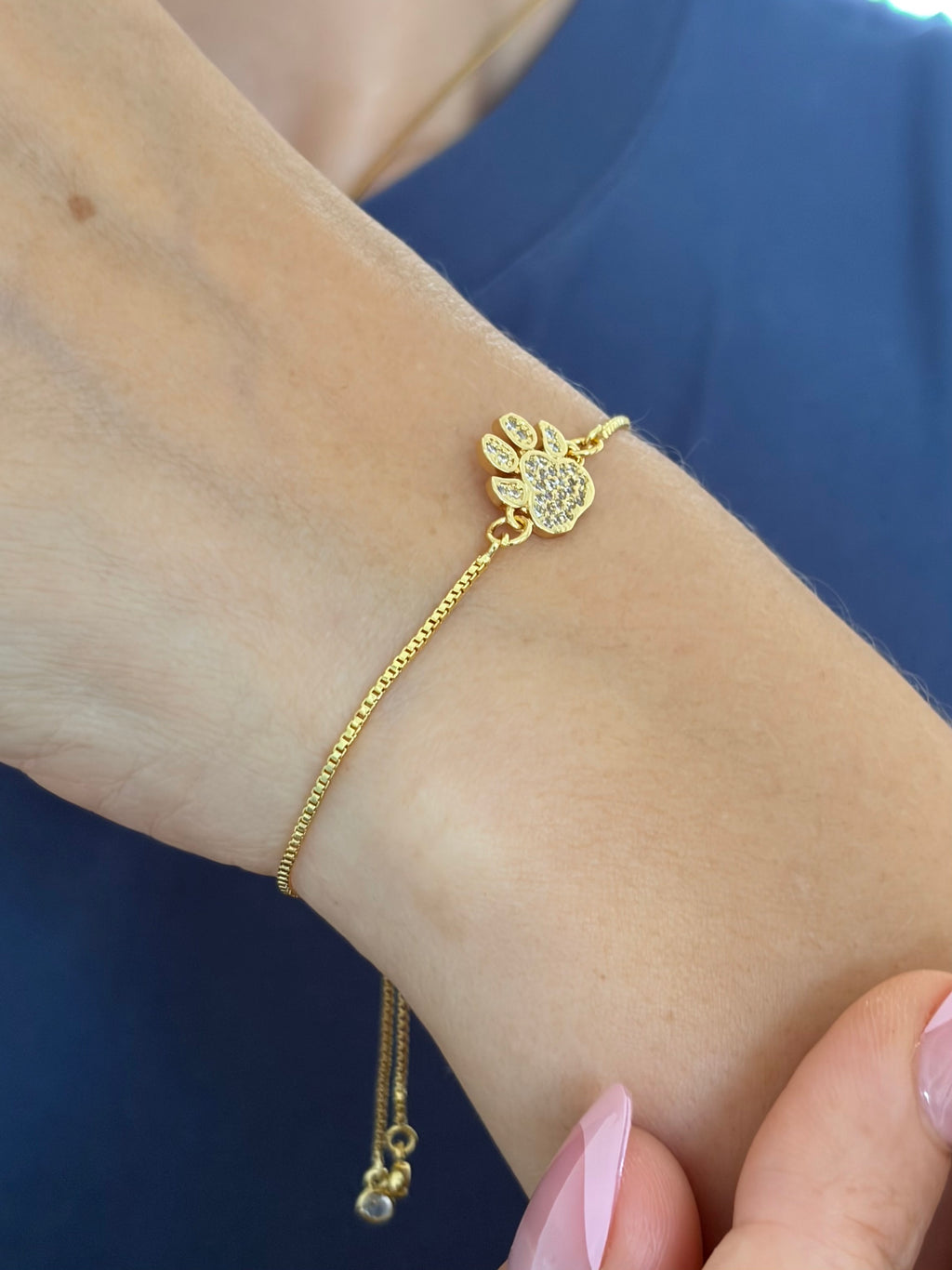 Pet bracelet with slider chain