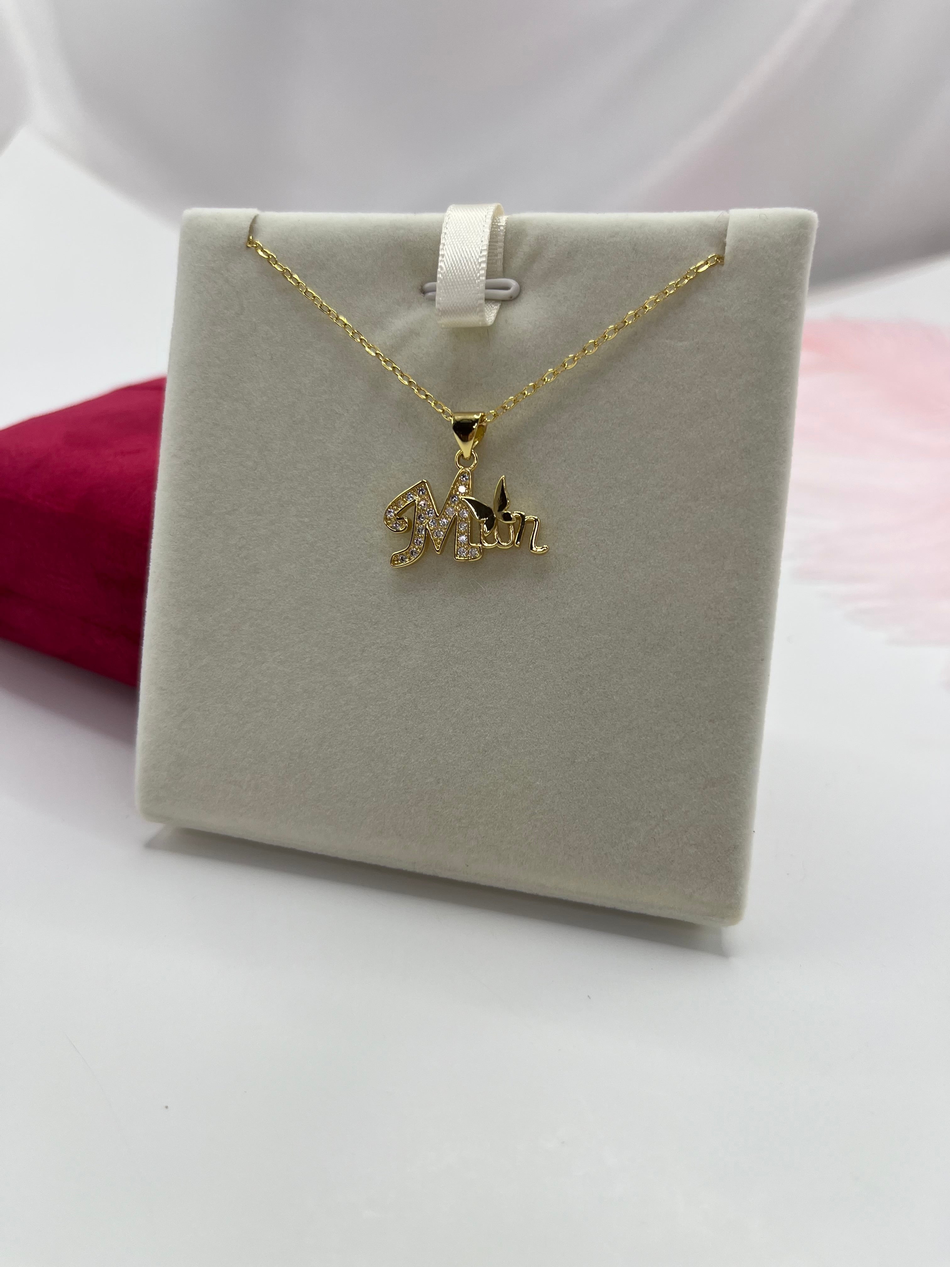 Mothers Necklace, pendant  Real 18K Gold Plated