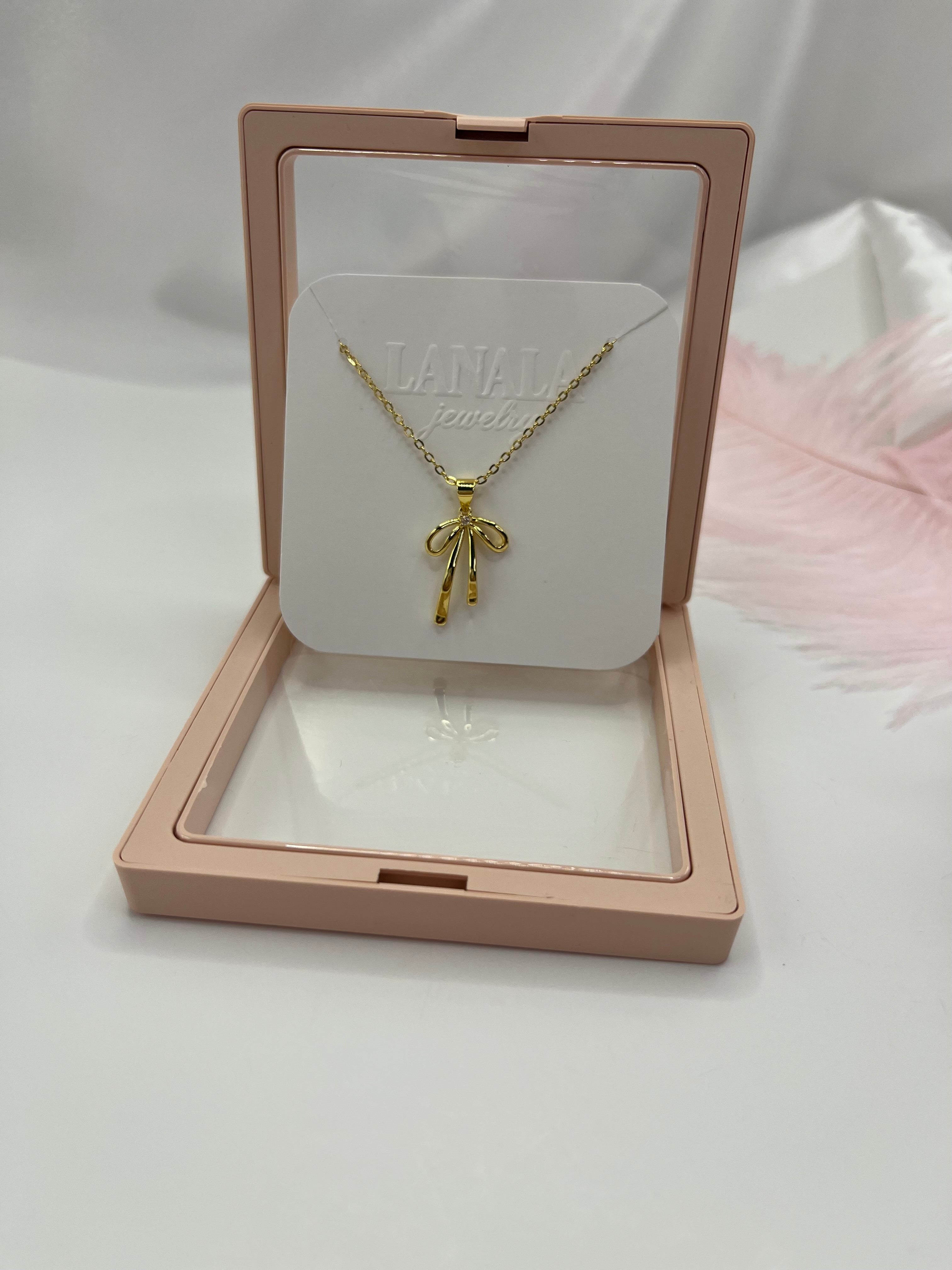 Bow Necklace, Real 18K Gold Plated
