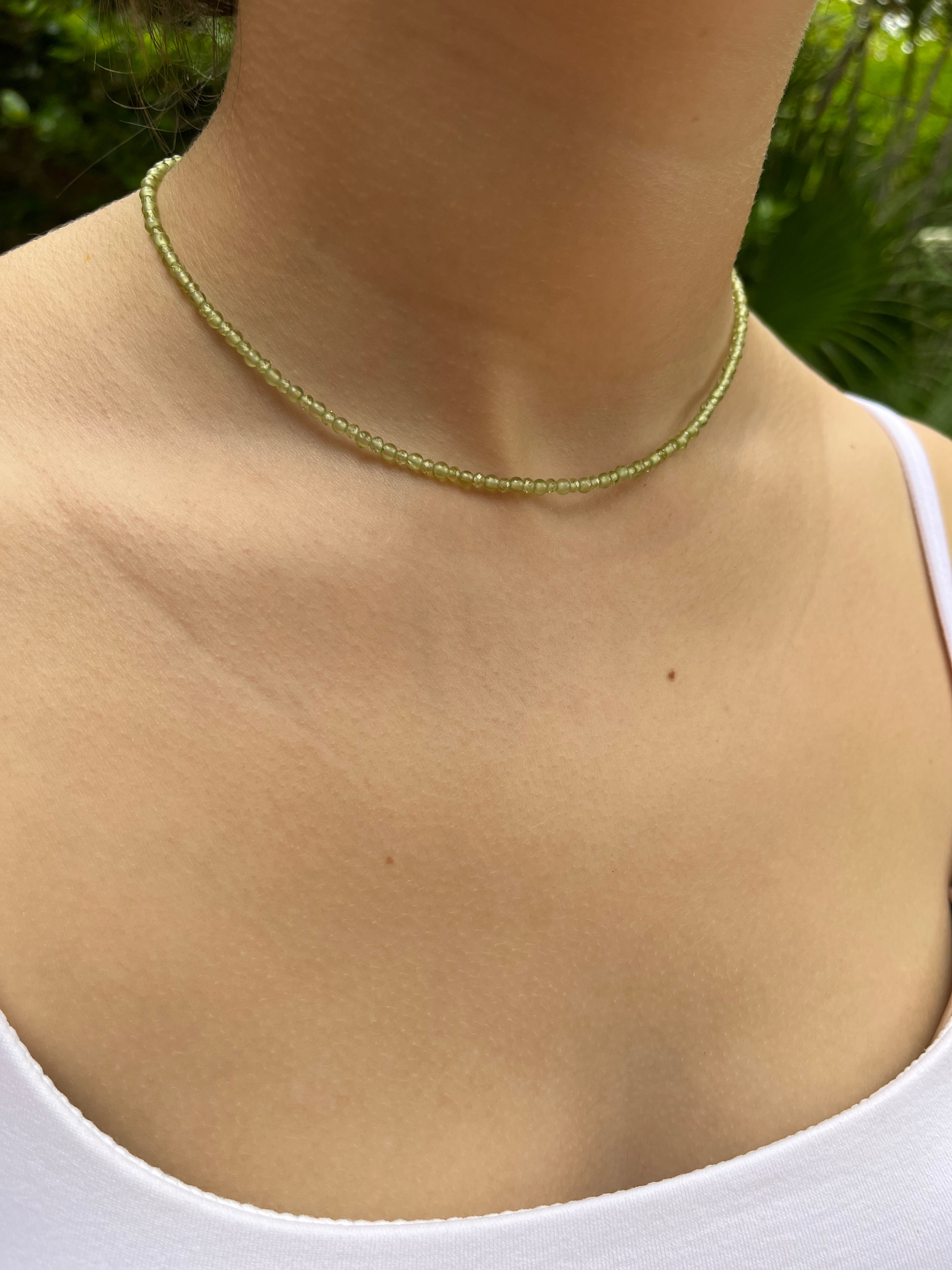 Peridot Necklace: 18K Gold Plated clasp