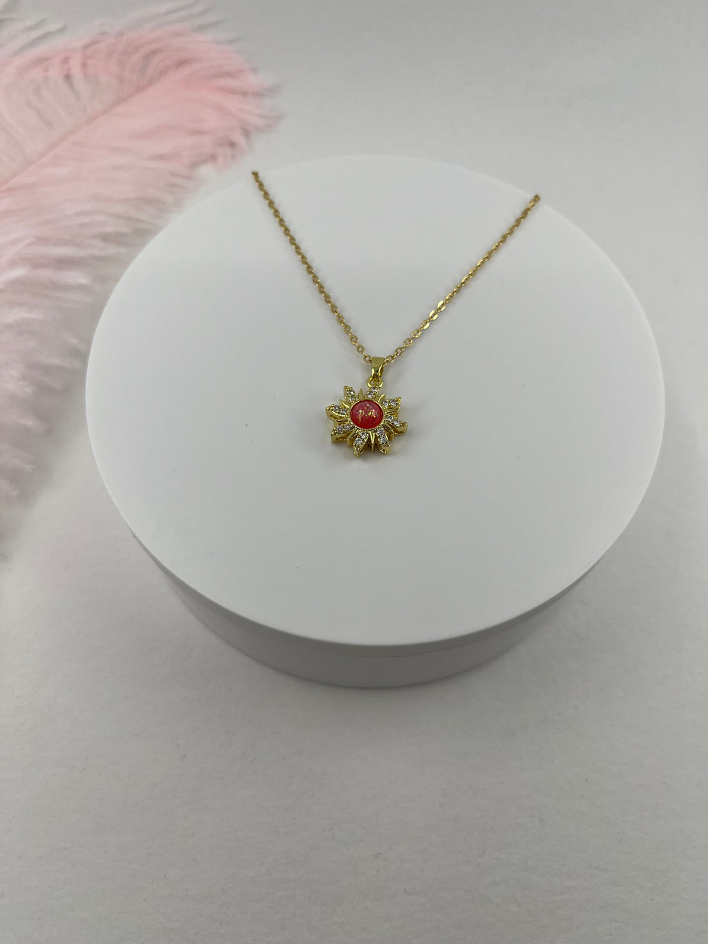 18K Gold Sun Pendant Necklace