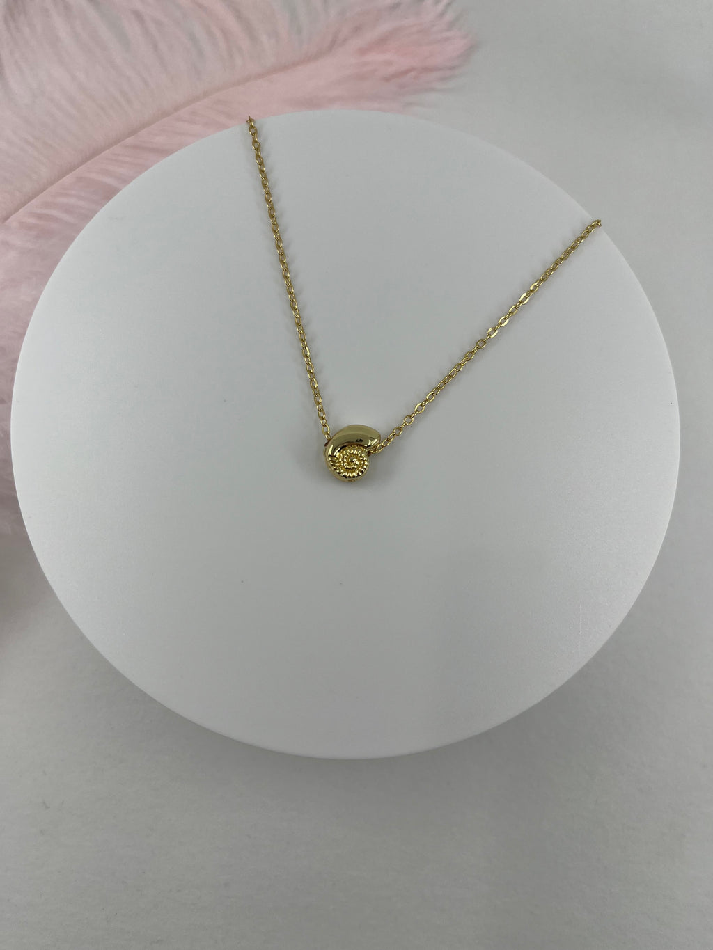 Necklace with 14K Gold shell pendant