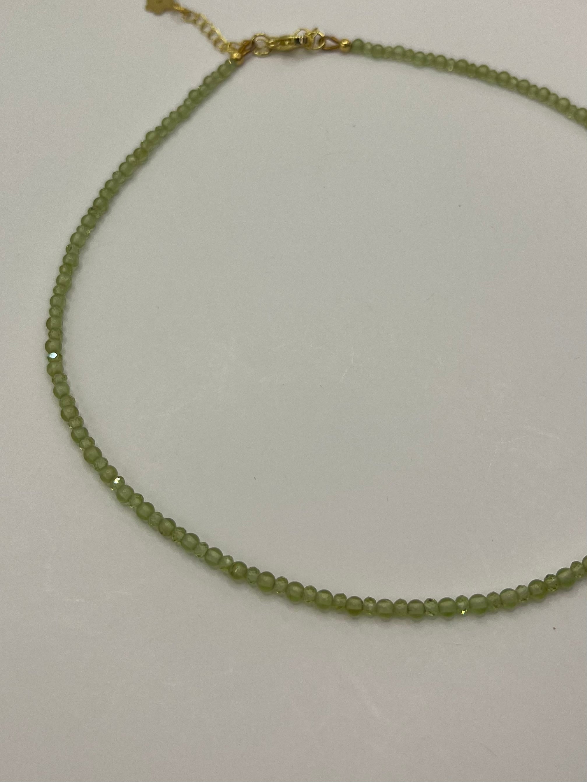 Peridot Necklace: 18K Gold Plated clasp