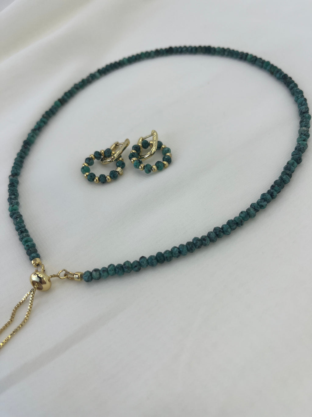 Natural Malaysia Jade Y-Necklace & Earrings Set