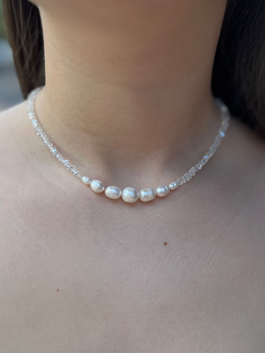 Pearl Choker Necklace with earrings : 18K Gold Plated