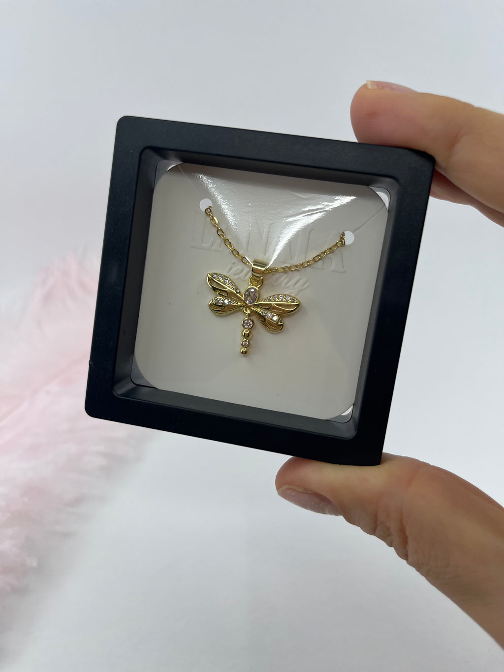 Dragonfly Choker Necklace, Real 18K Gold Plated