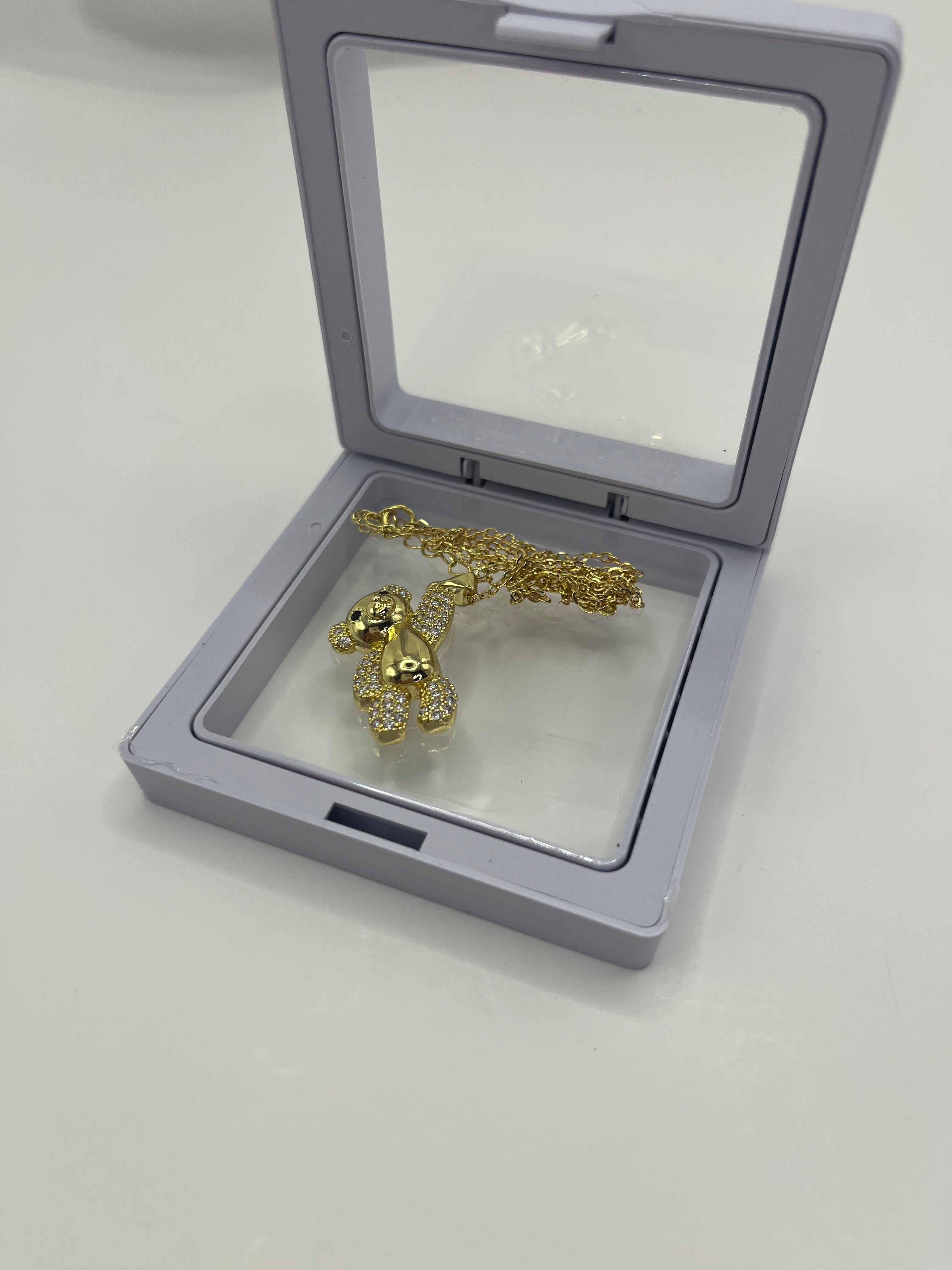 Teddy Bear Necklace, pendant  Real 16K Gold Plated