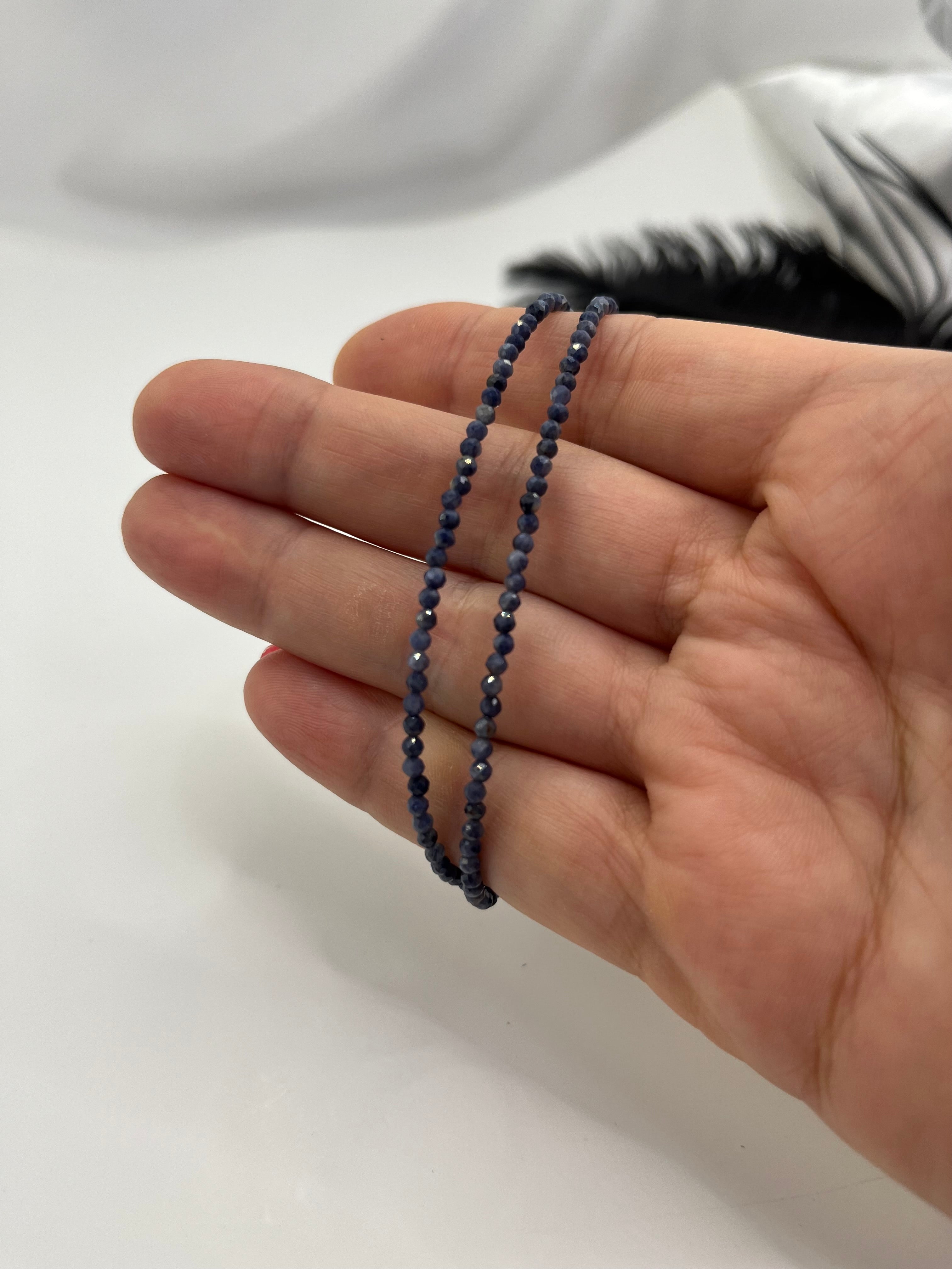 Sapphire Necklace: 18K Gold Plated clasp