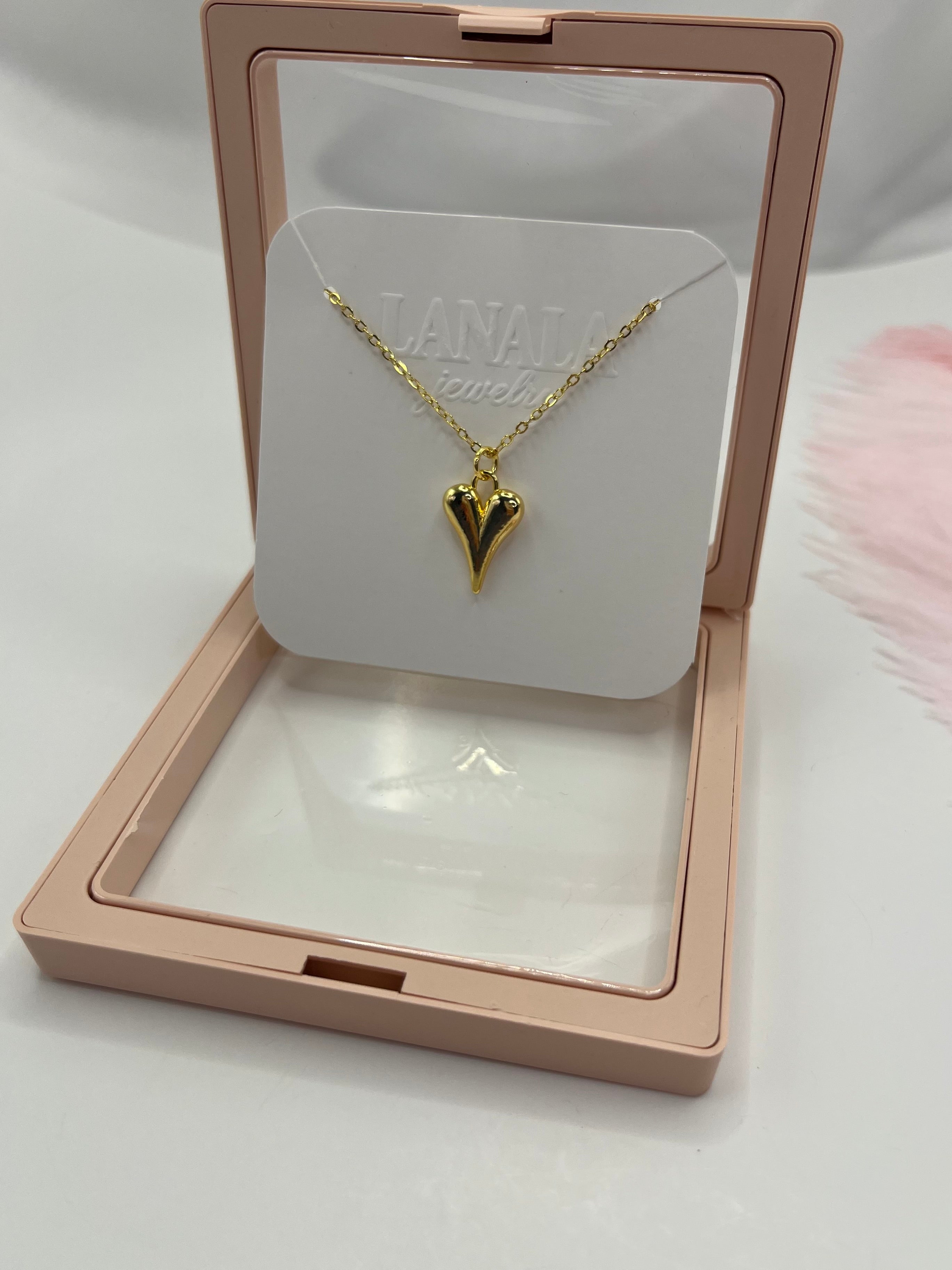 Heart Necklace, Real 18K Gold Plated