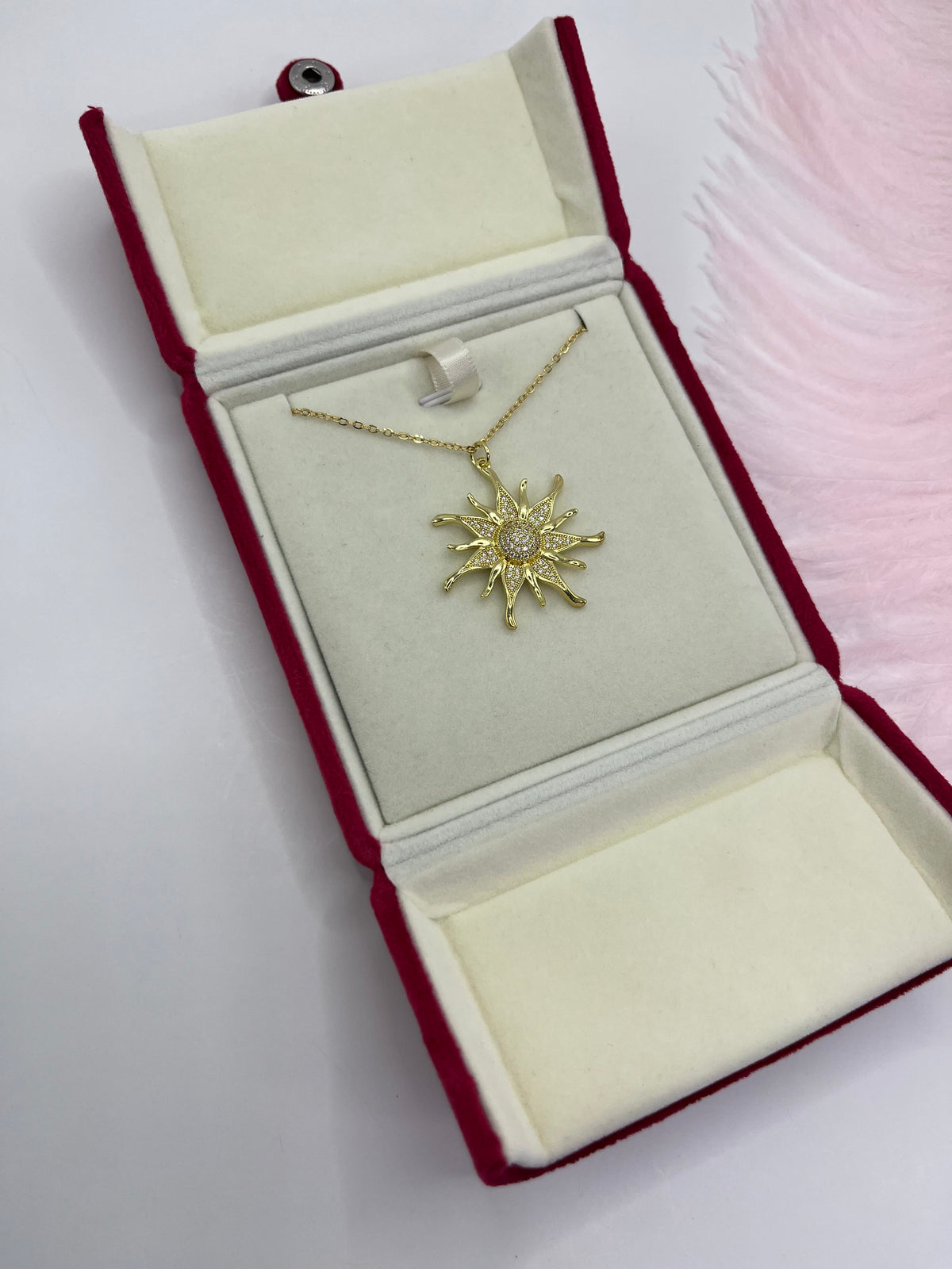 Sun Necklace, Real 18K Gold Plated