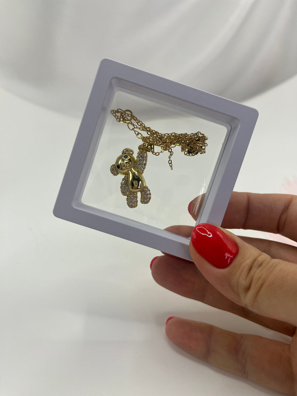 Teddy Bear Necklace, pendant  Real 16K Gold Plated