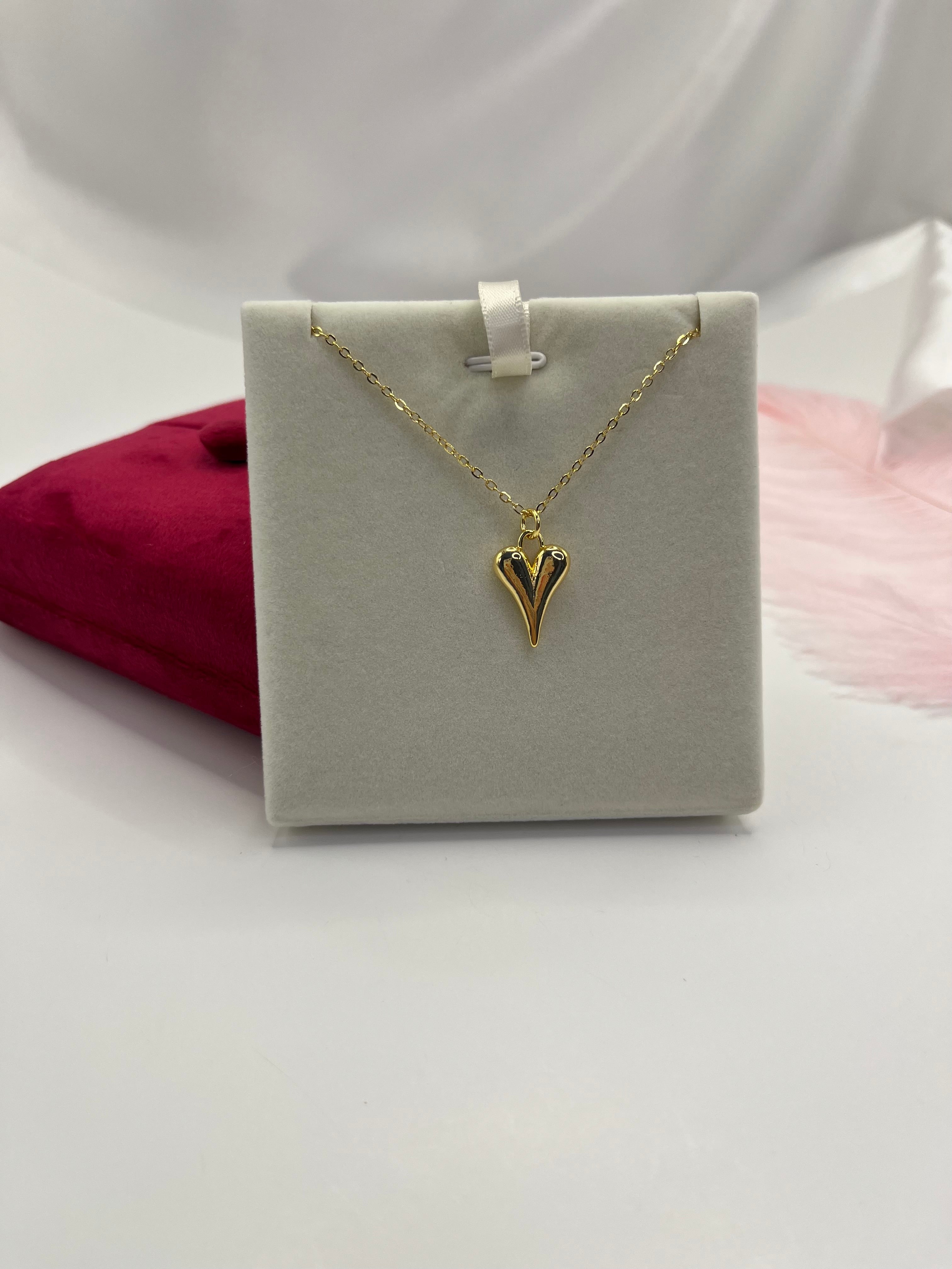 Heart Necklace, Real 18K Gold Plated