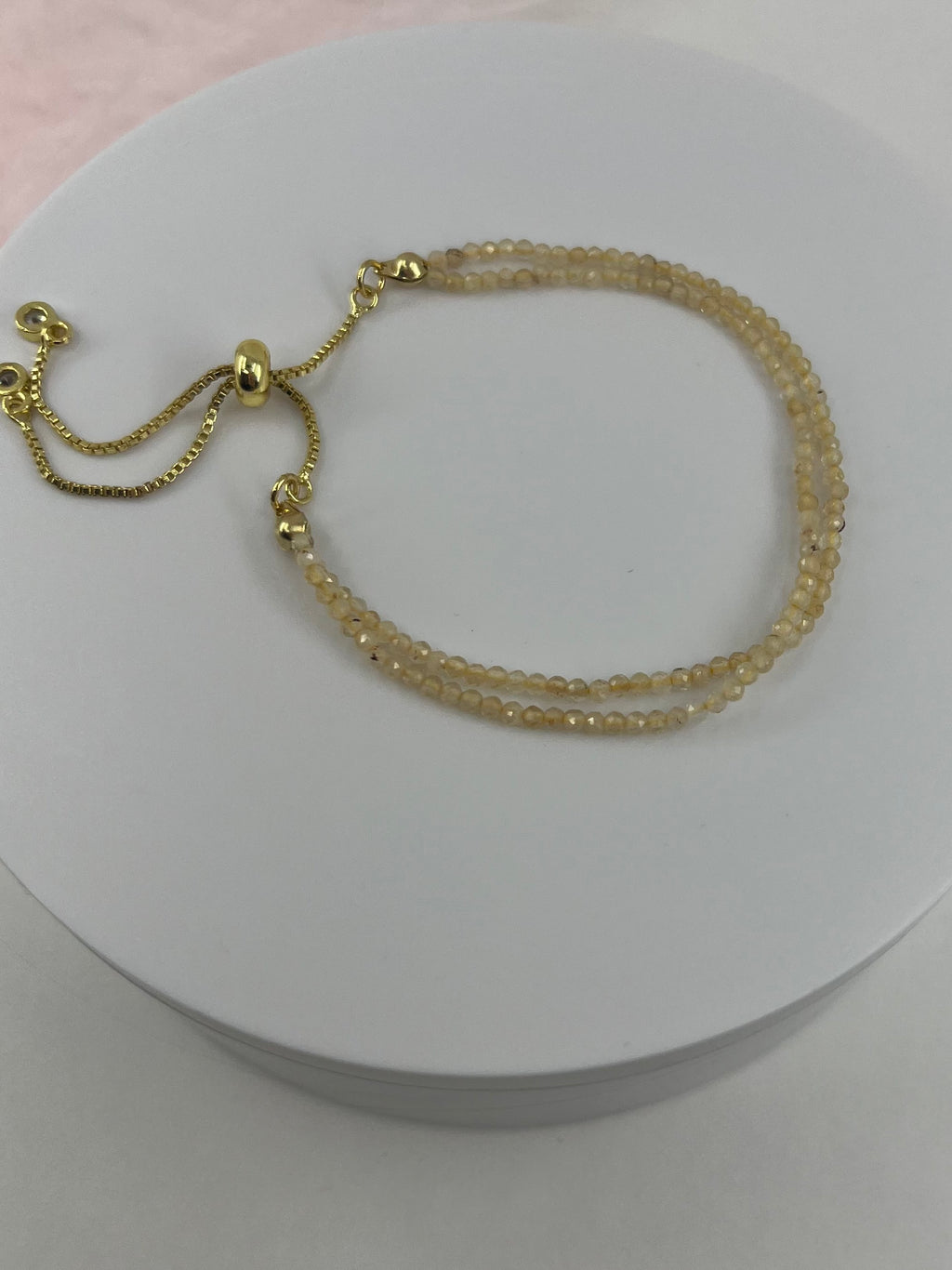 Citrine layered bracelet with 18K Gold Plated slider
