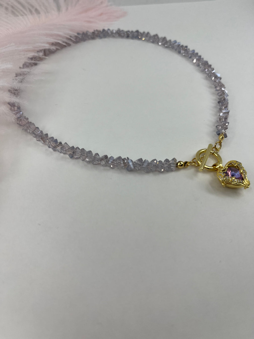 Heart Crystal Necklace – 18K Gold Plated, Cubic Zirconia