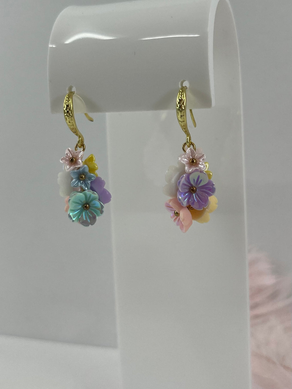 Flower Earrings, 18K Gold Plated