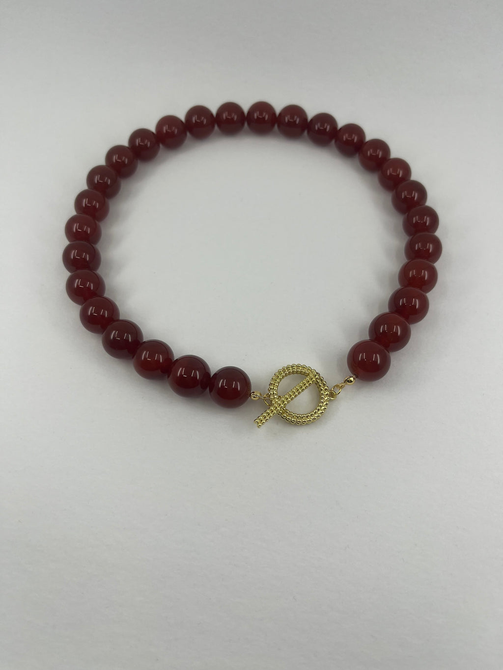 Natural Carnelian Necklace, 18K Gold Plated Clasp