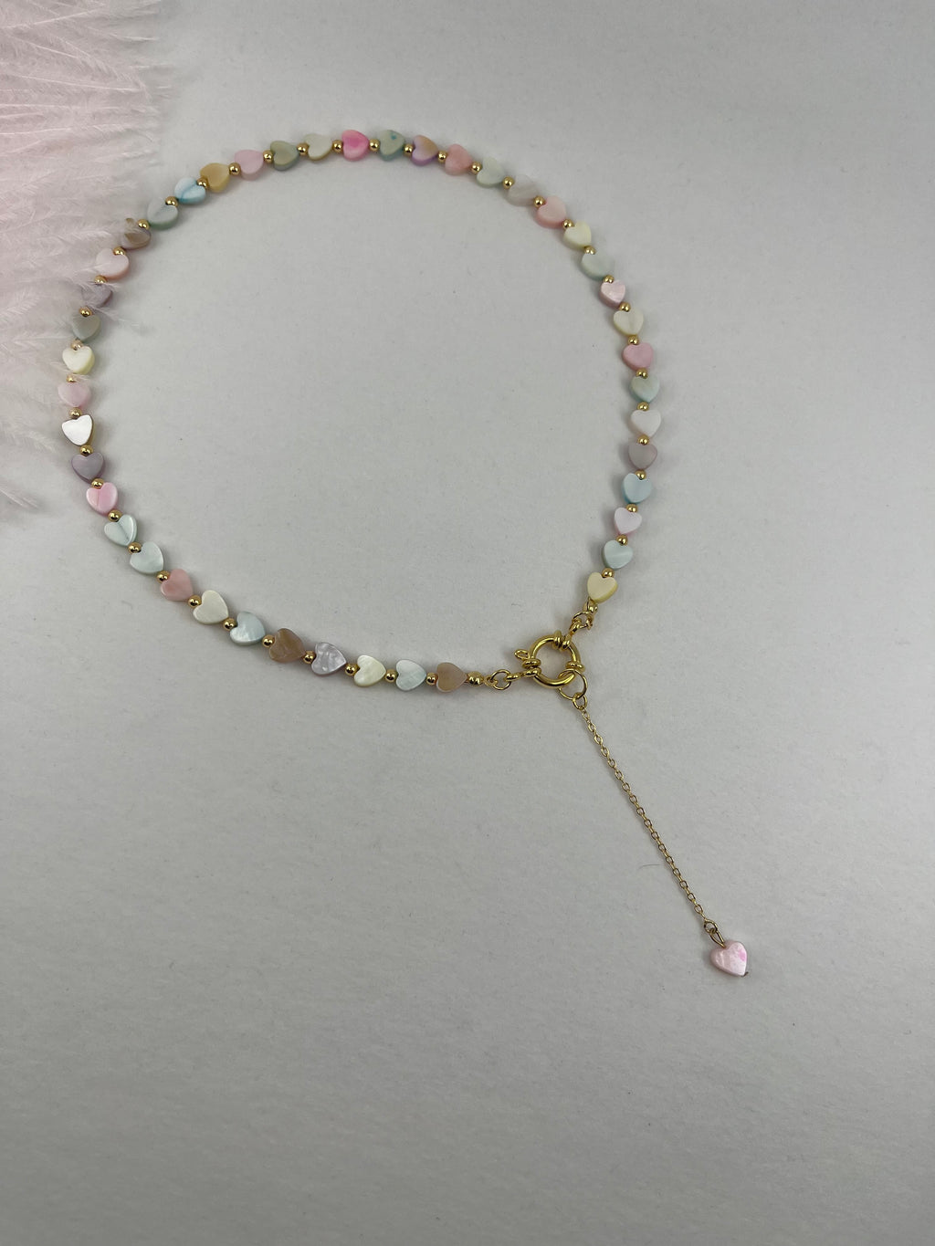 Heart Shell necklace with earrings