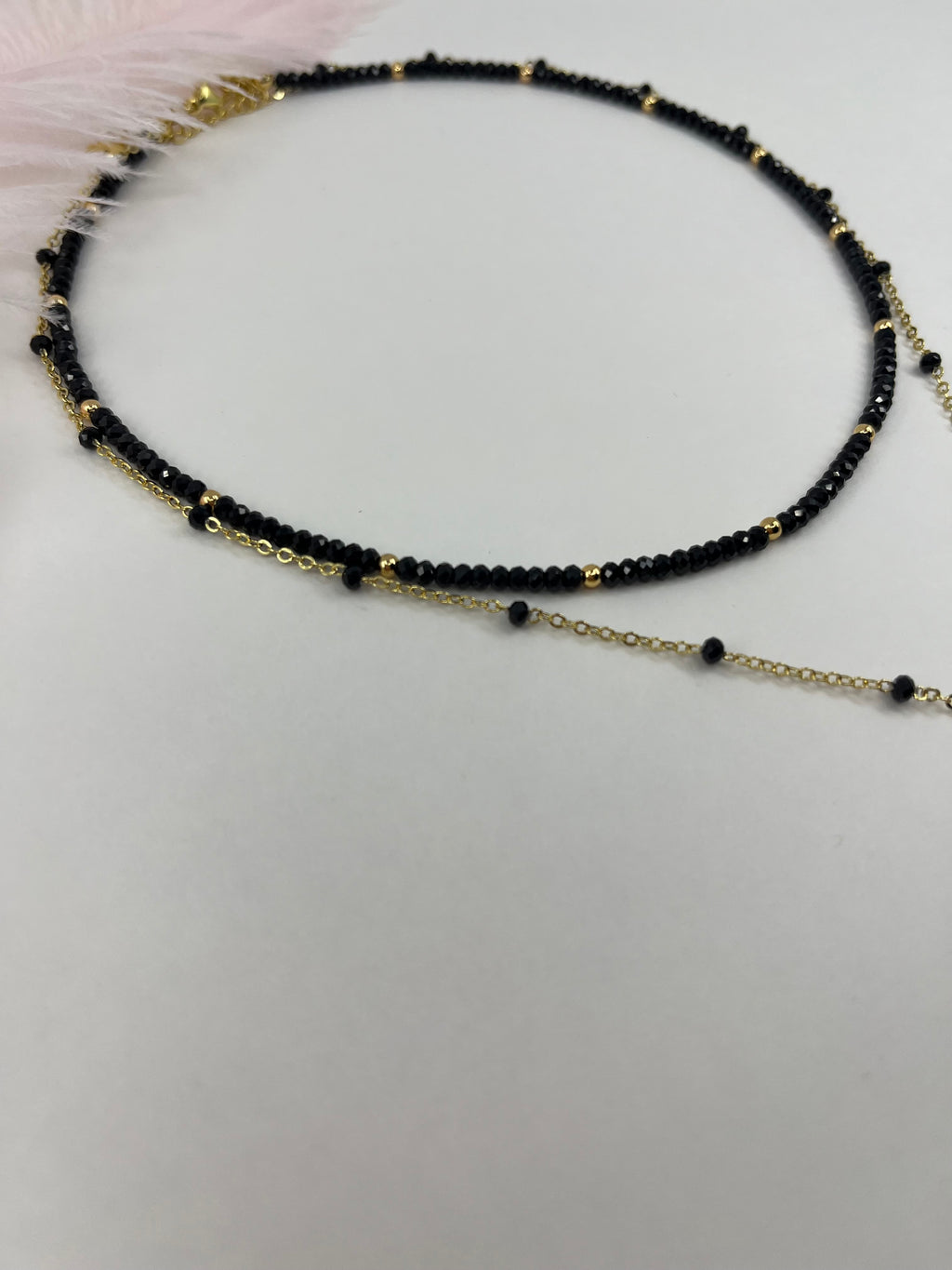 Layered Spinel necklace, zirconia 18K Gold Plated pendant