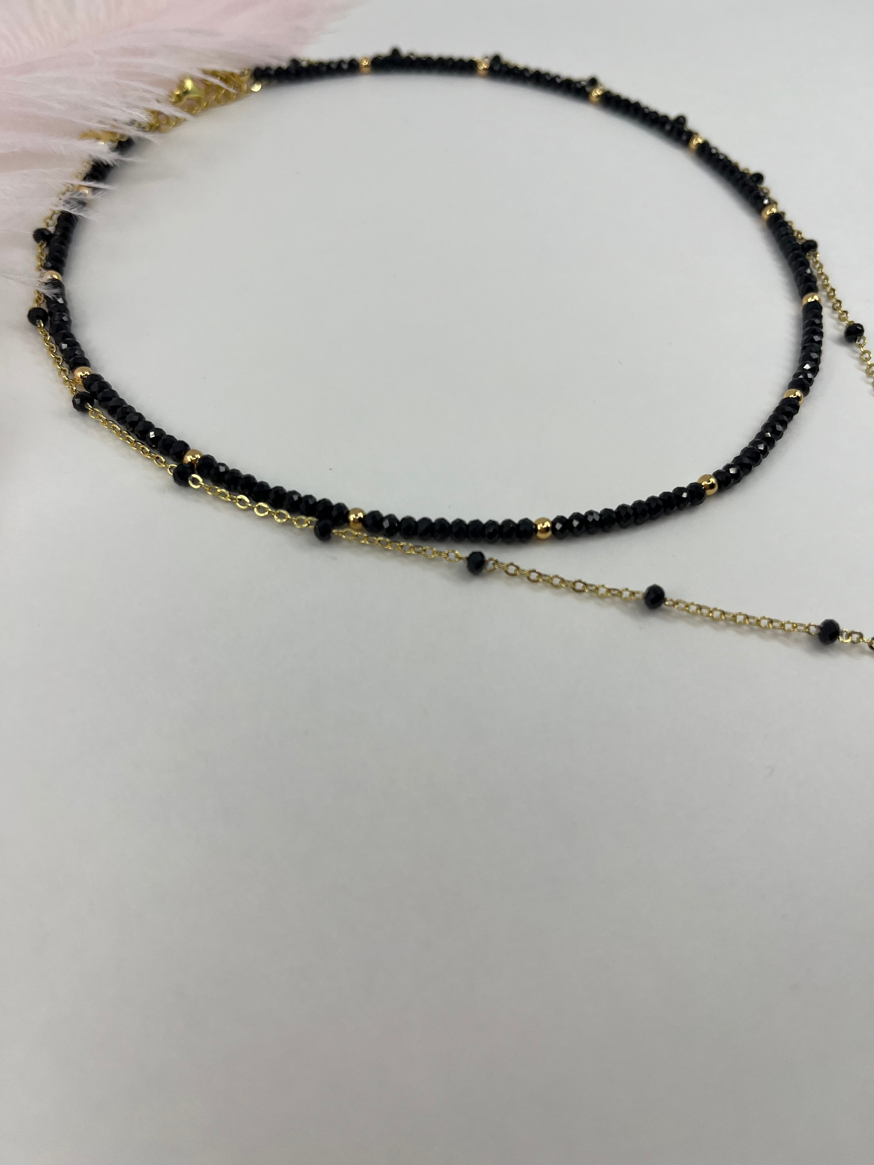 Layered Spinel necklace, zirconia 18K Gold Plated pendant