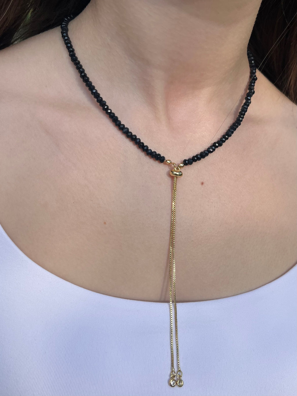 Set: Natural Malaysia Jade Y-Necklace & Earrings, Dark Blue