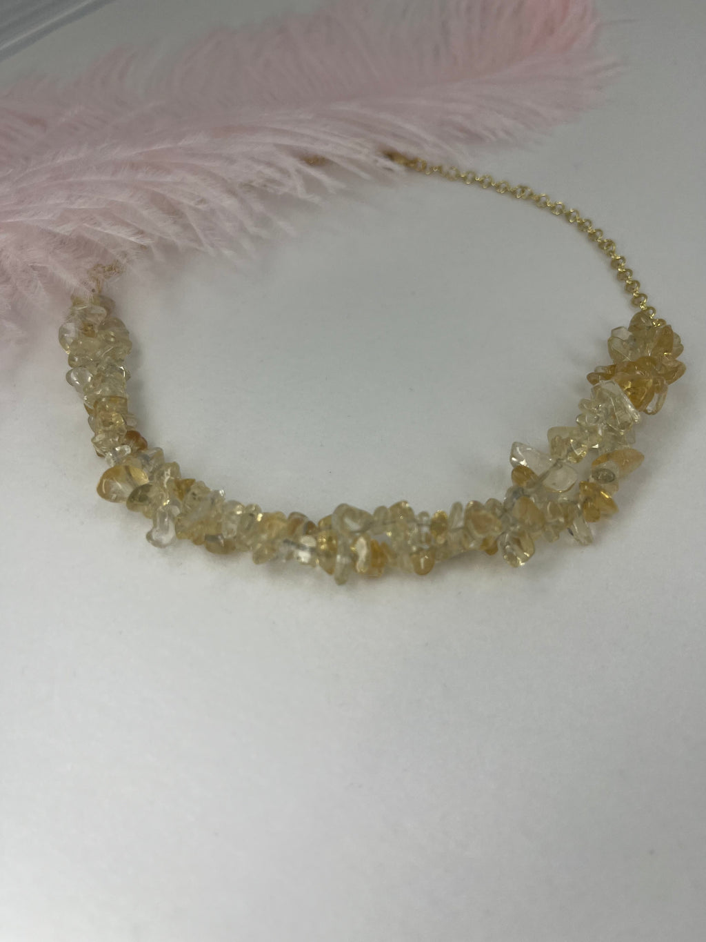 Natural Citrine Necklace, 18k gold plated