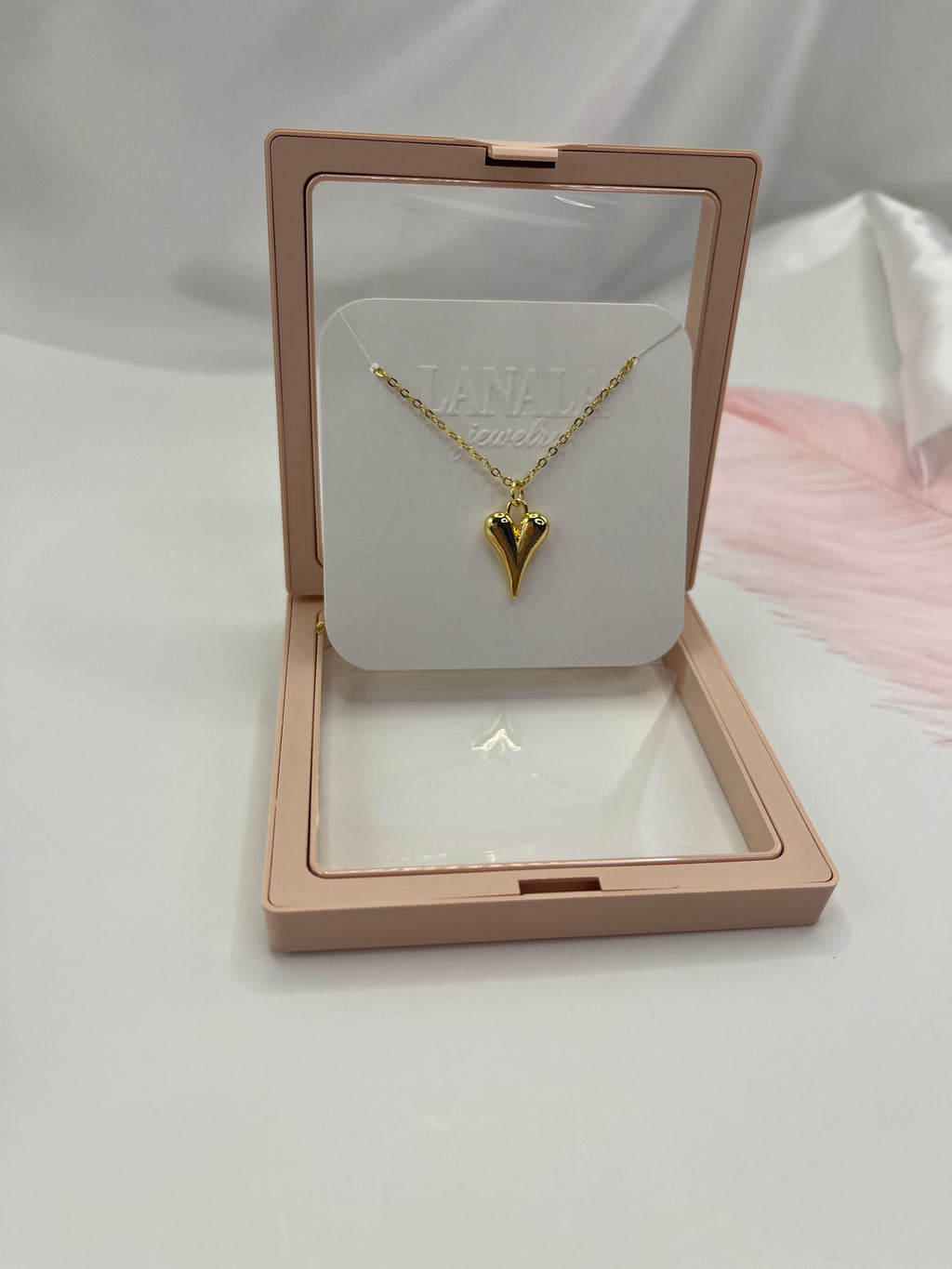 Heart Necklace, Real 18K Gold Plated