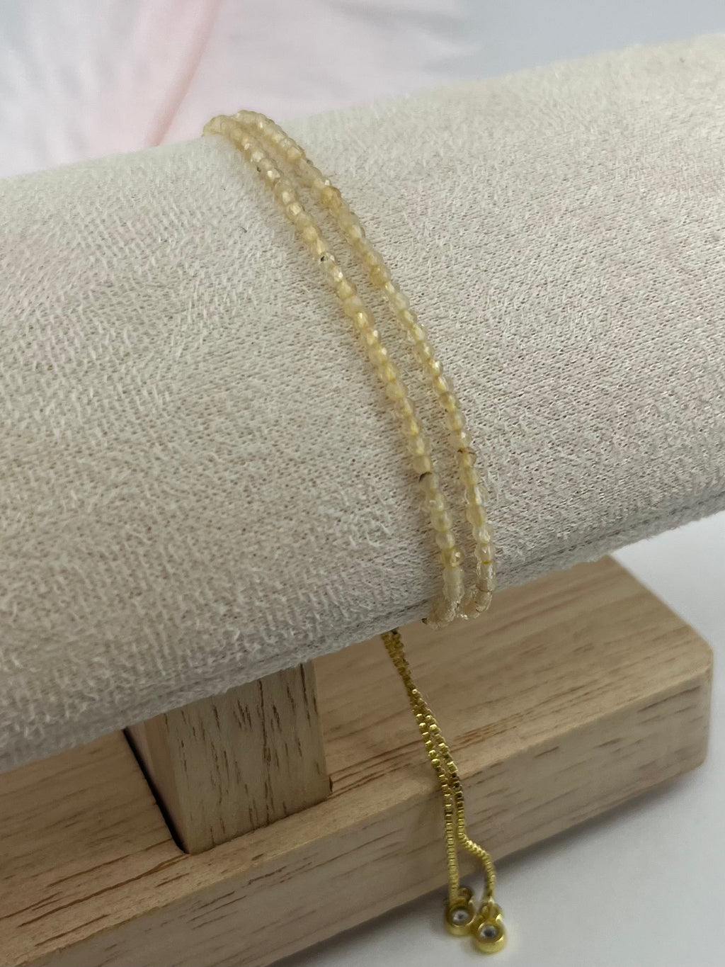 Citrine layered bracelet with 18K Gold Plated slider