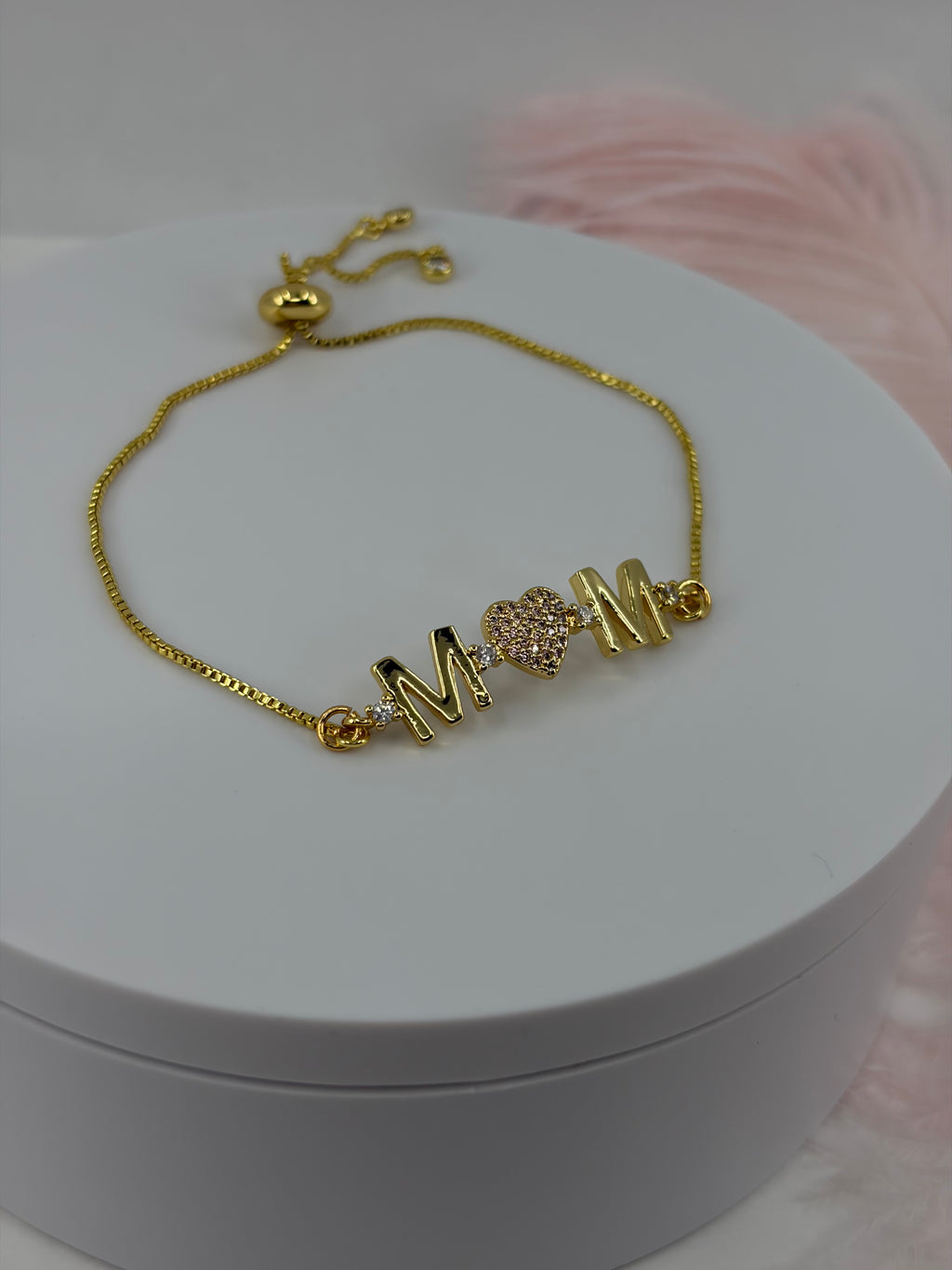 MOM bracelet with slider chain