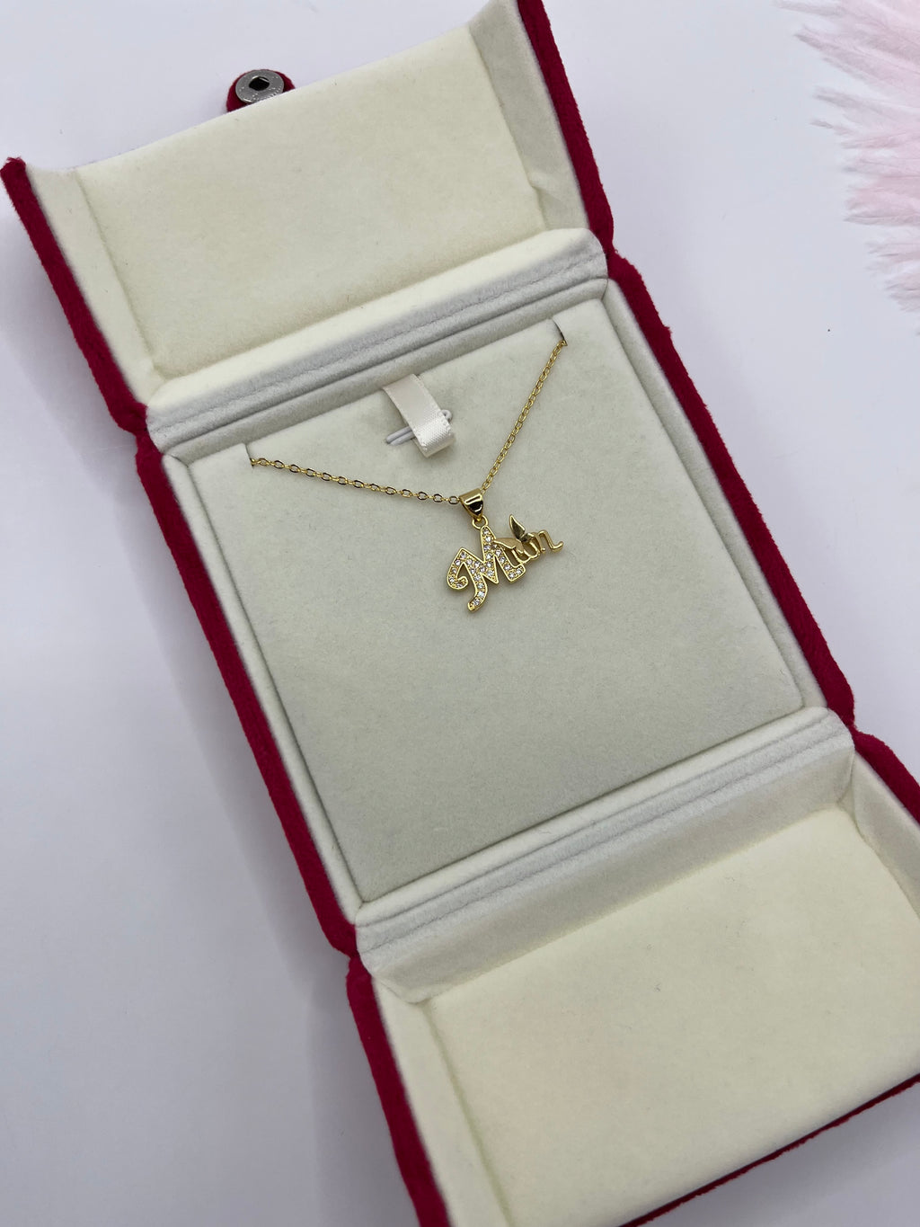Mothers Necklace, pendant  Real 18K Gold Plated