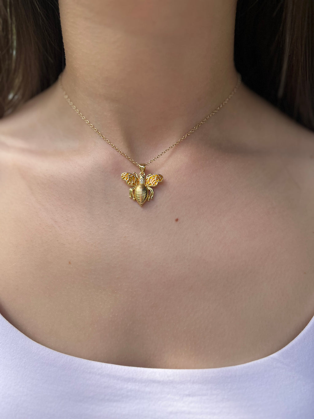 Bee choker necklace, 18k gold plated