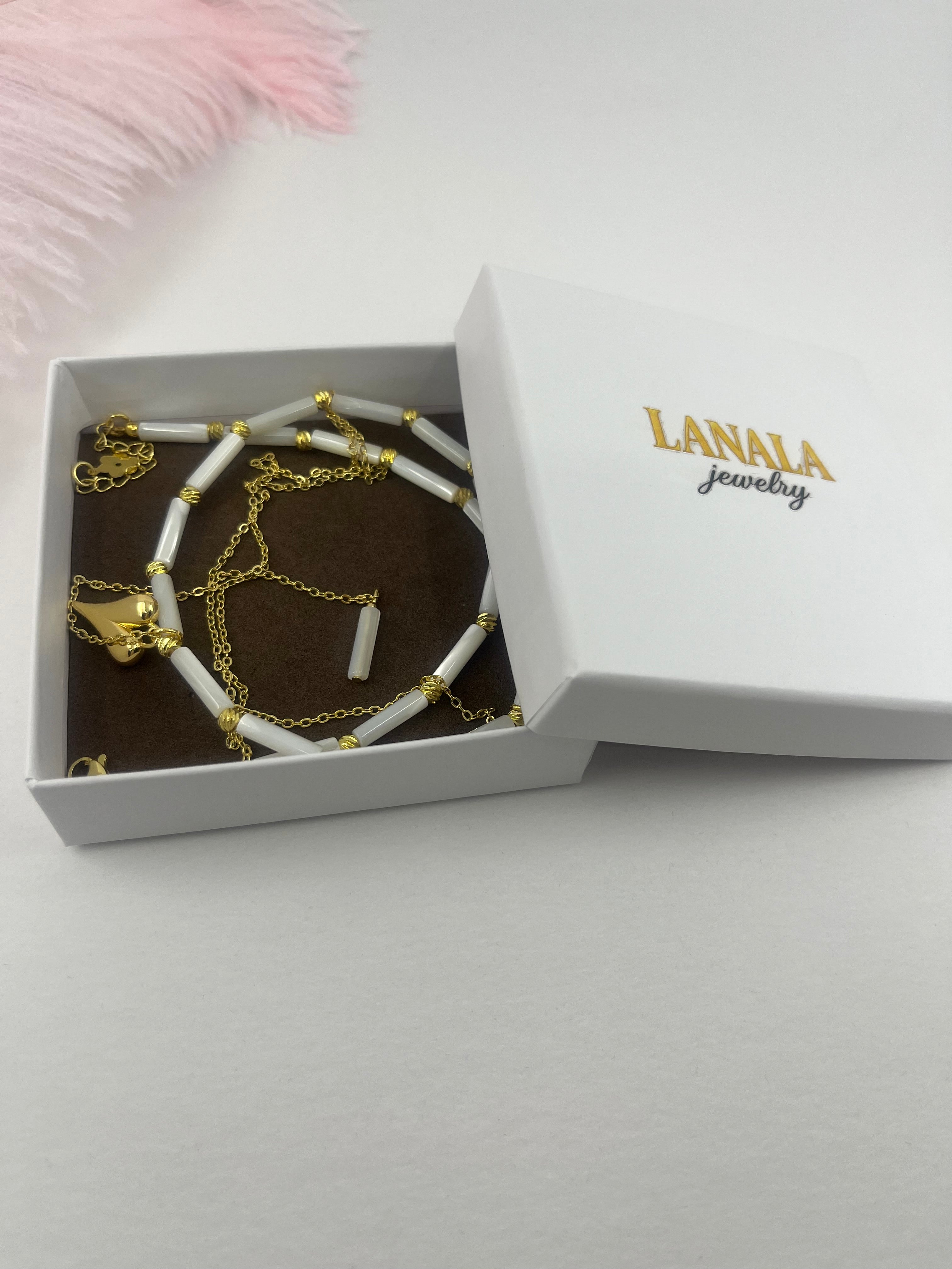 Layered Natural Trochus Shell Heart Necklace, 18K Gold-Plated