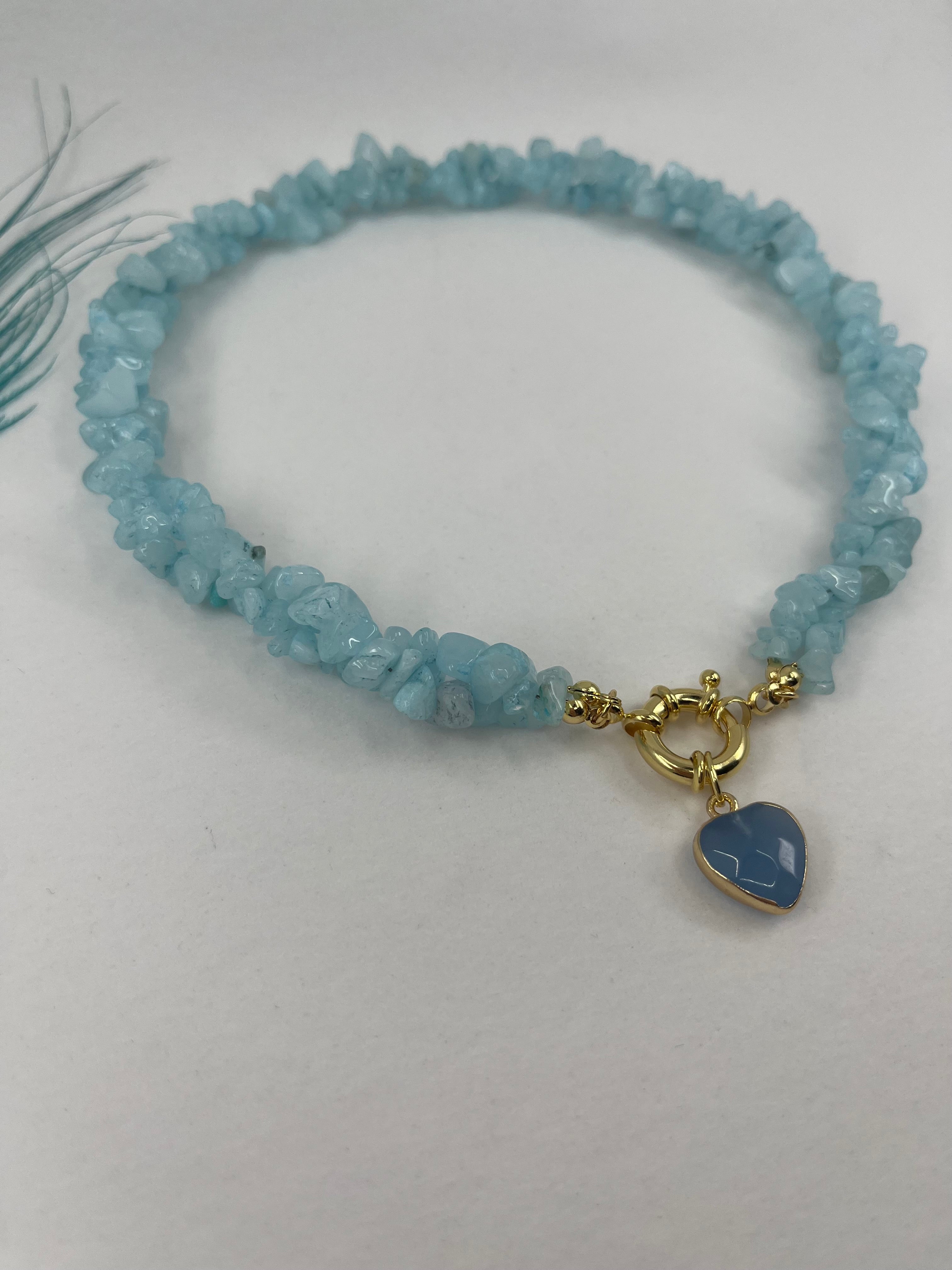 Natural Jade Necklace with Jade heart pendant