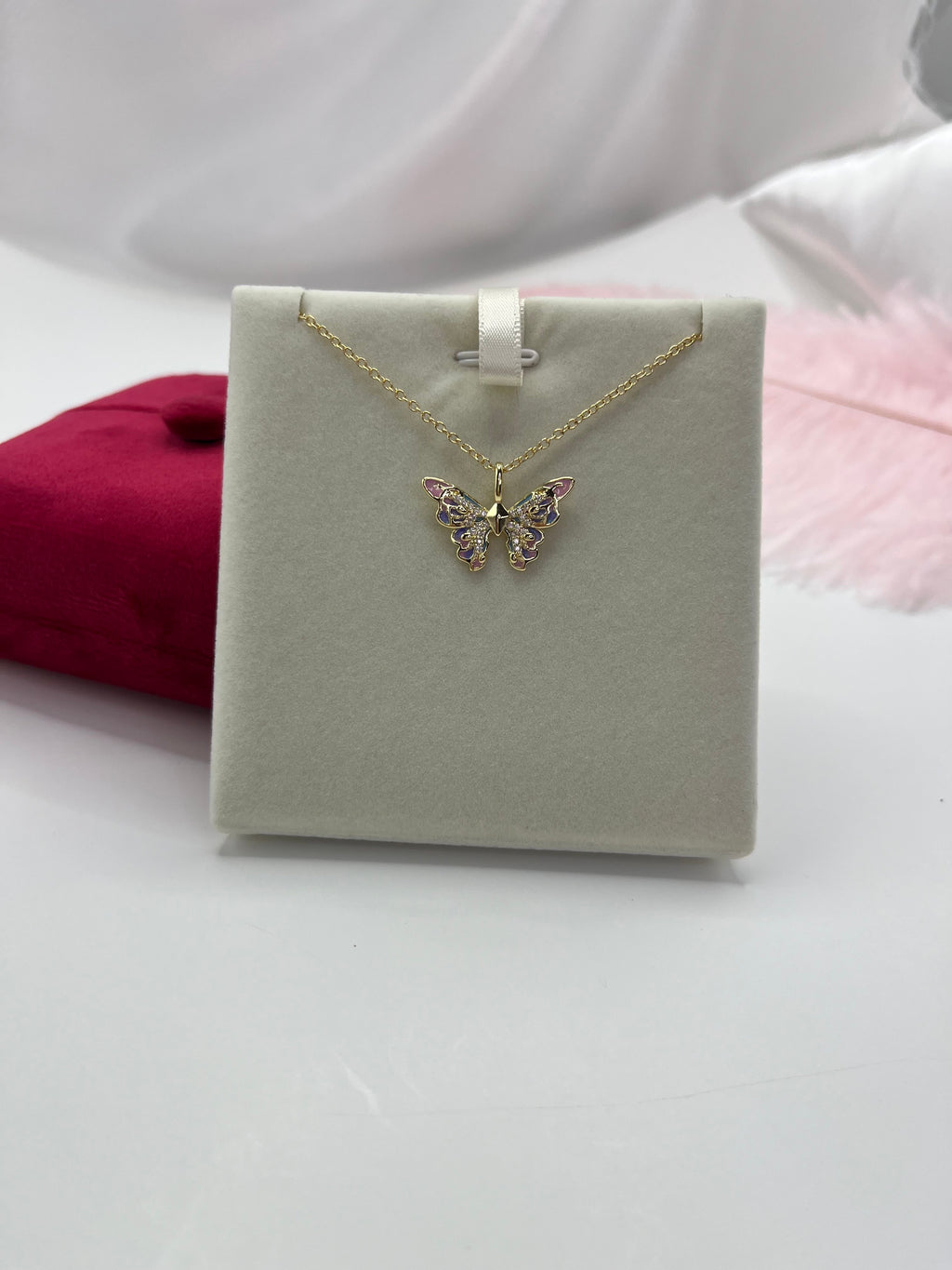 Butterfly Necklace, Real 18K Gold Plated