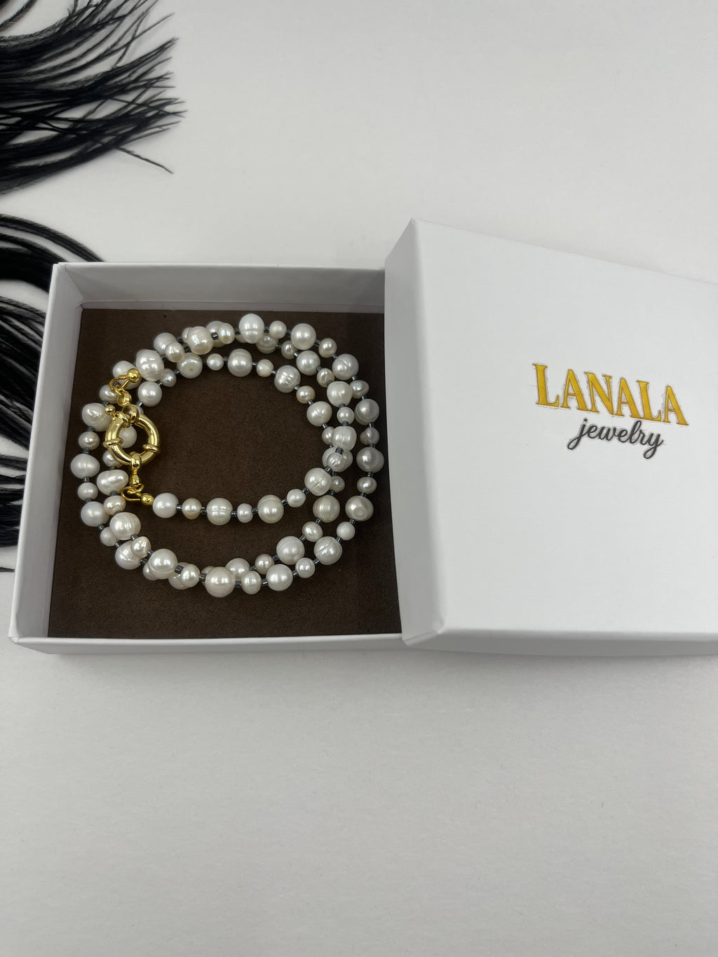 Unisex Freshwater Pearl Necklace – 24k Gold Plated Clasp