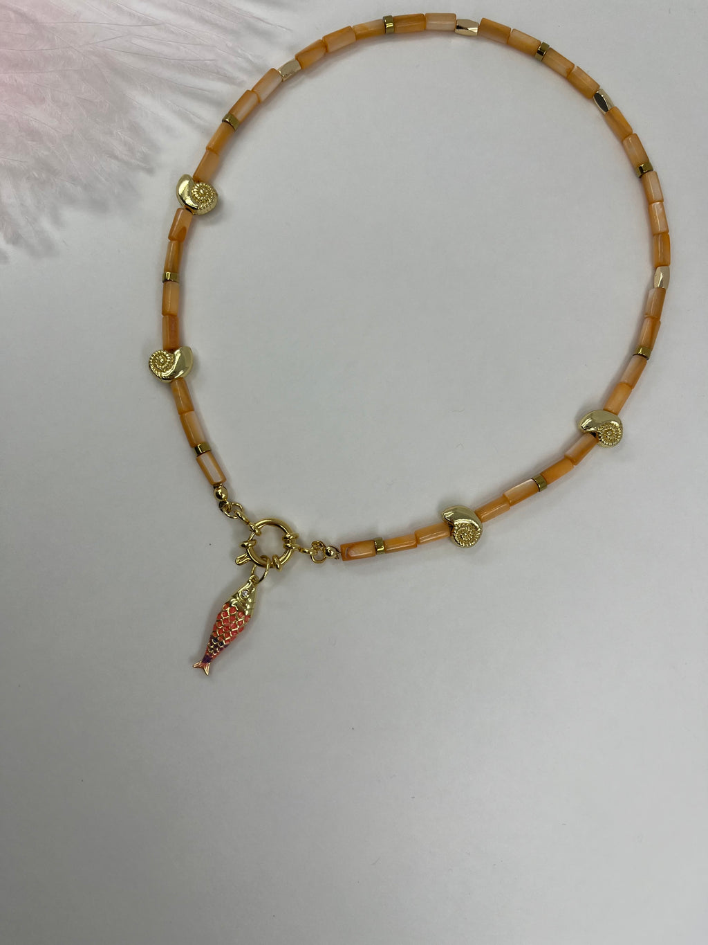 Natural Shell Necklace with Conch/Star/Fish Charm, 18K Gold Plated