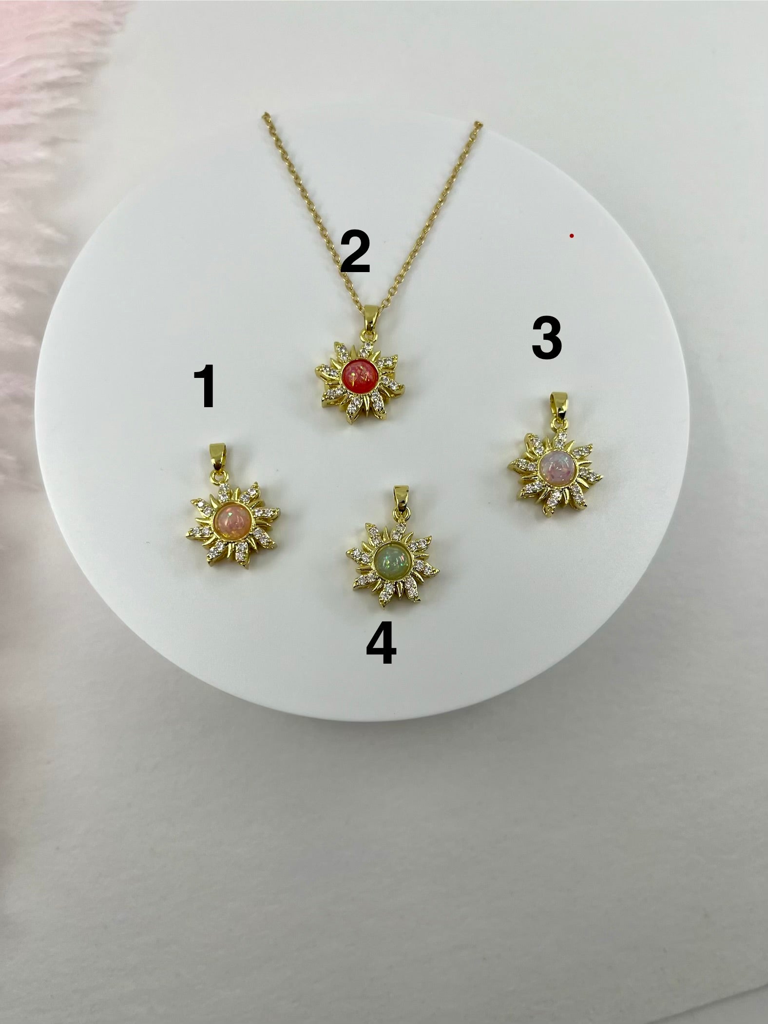 18K Gold Sun Pendant Necklace