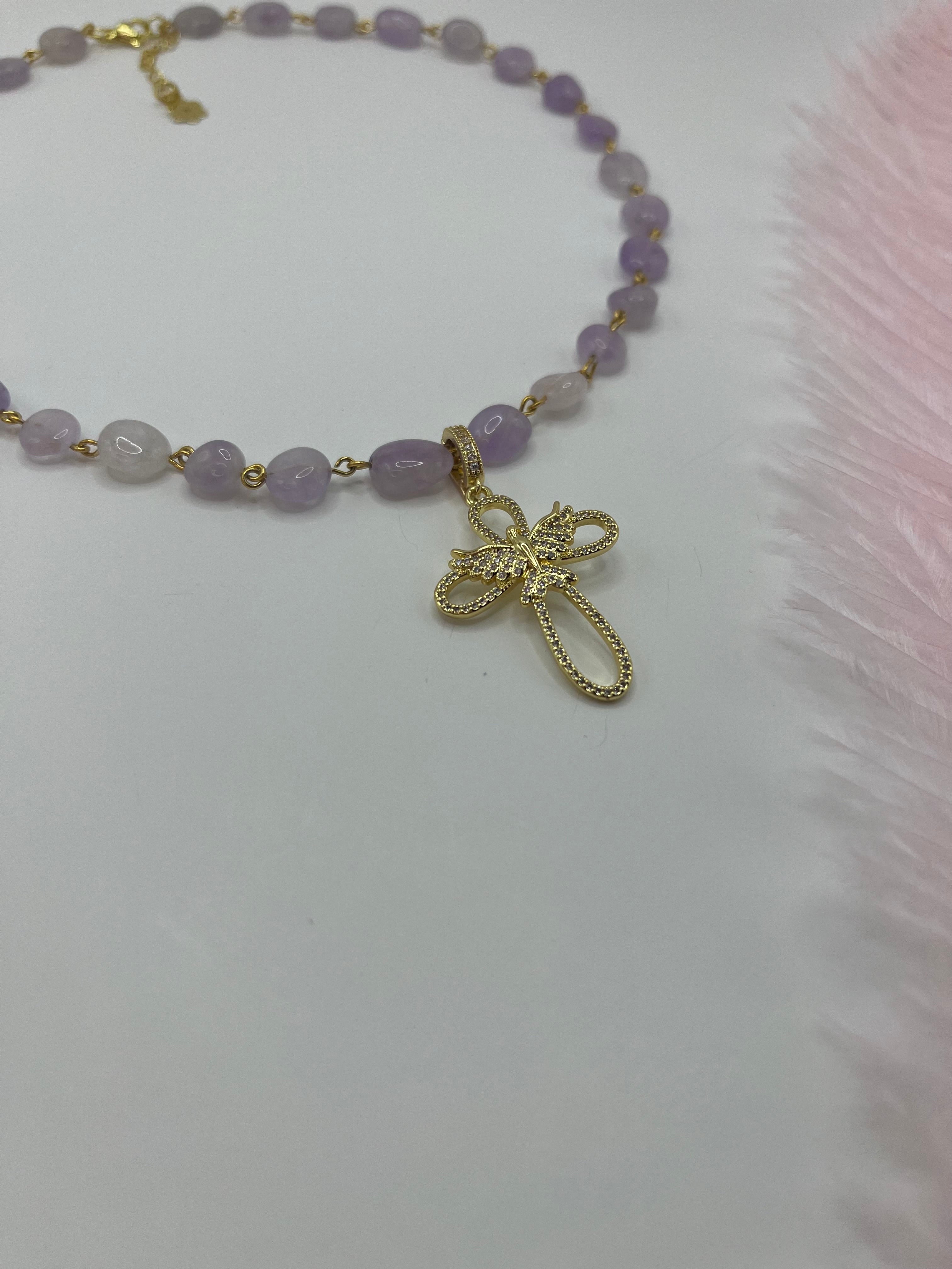 Amethyst 3-in-1 Necklace – Convertible Design, light lilac