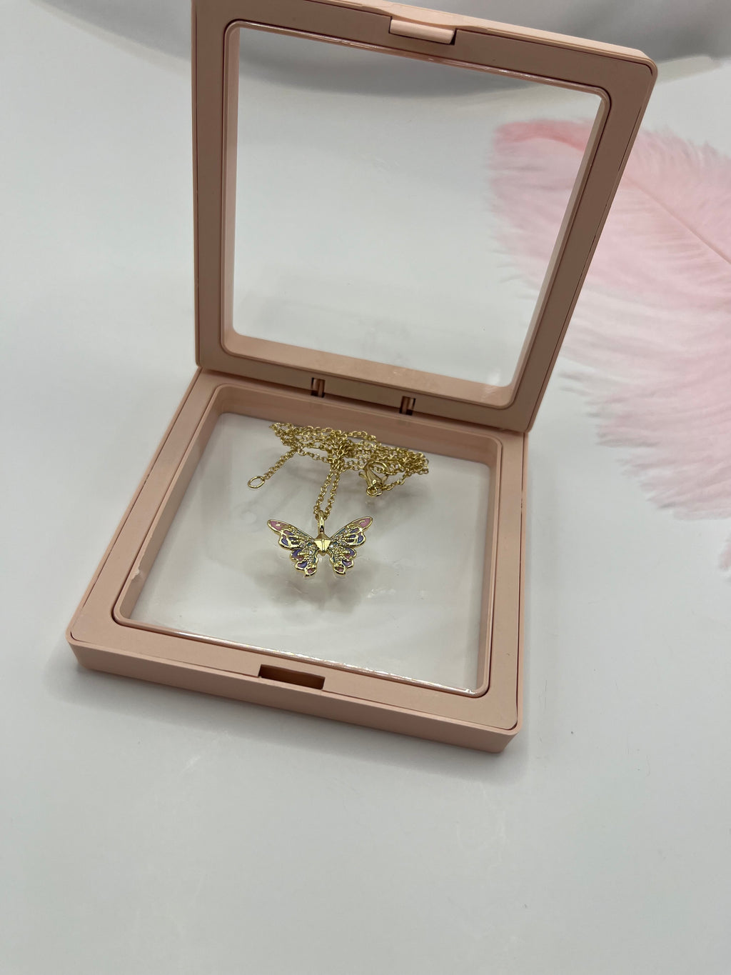 Butterfly Necklace, Real 18K Gold Plated