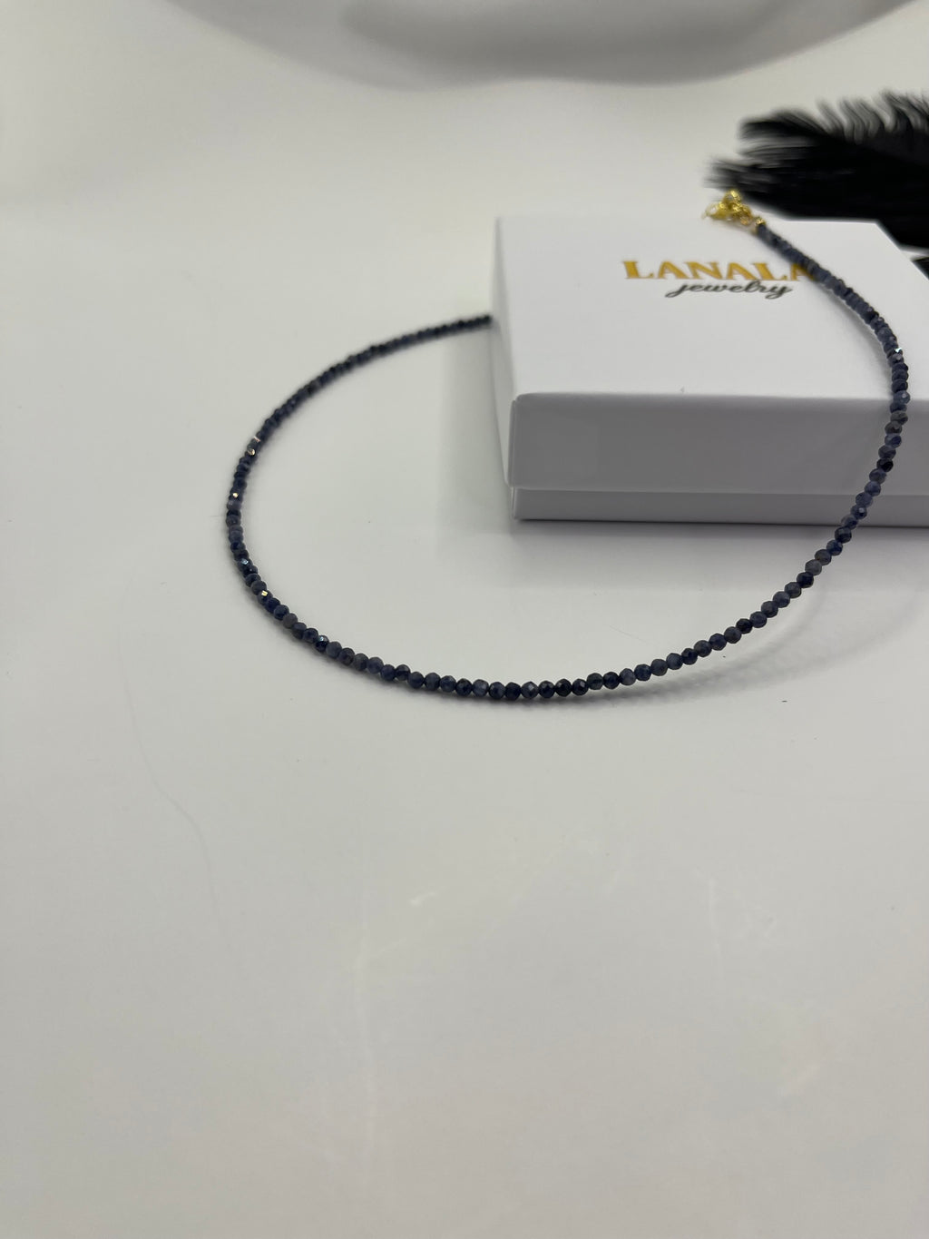 Sapphire Necklace: 18K Gold Plated clasp