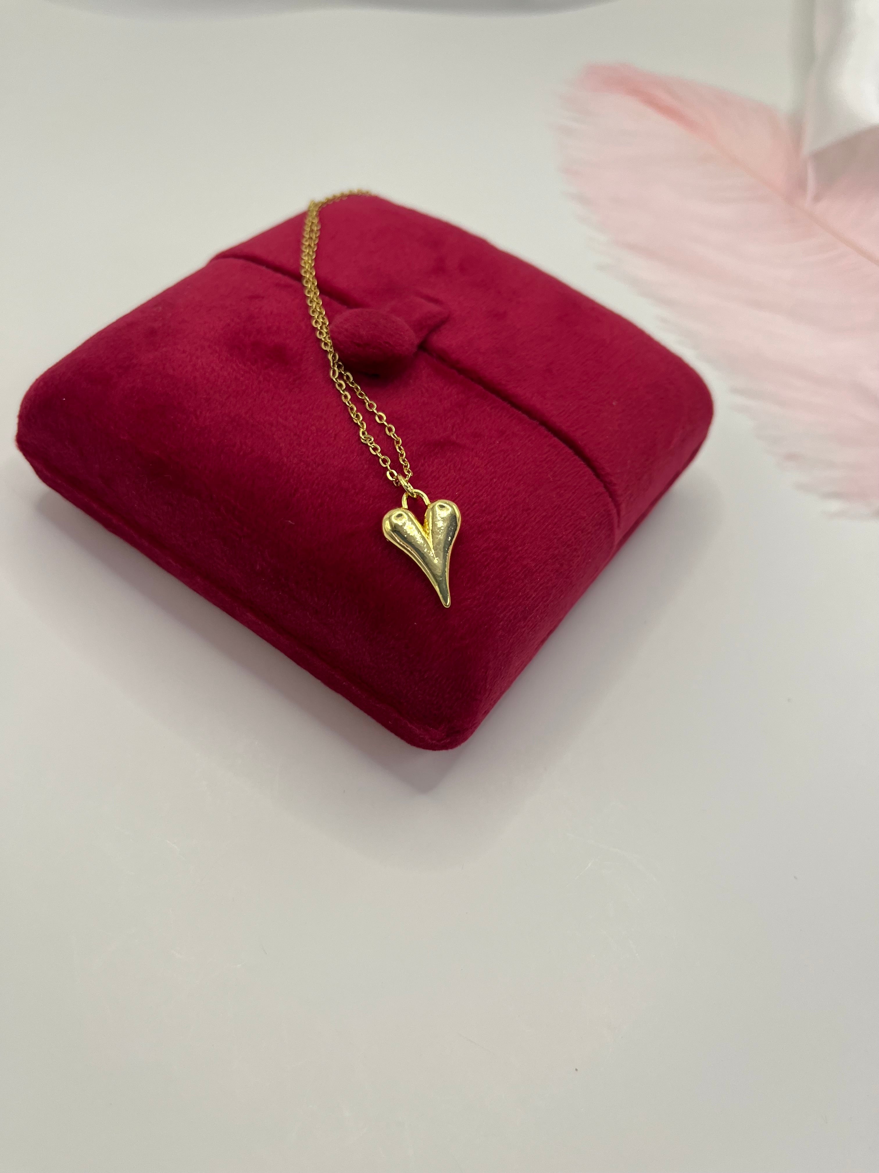 Heart Necklace, Real 18K Gold Plated