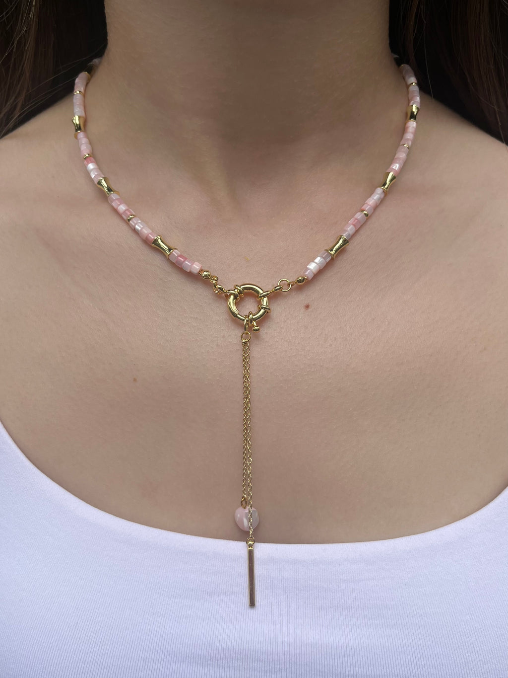 Pink Shell Y-Necklace