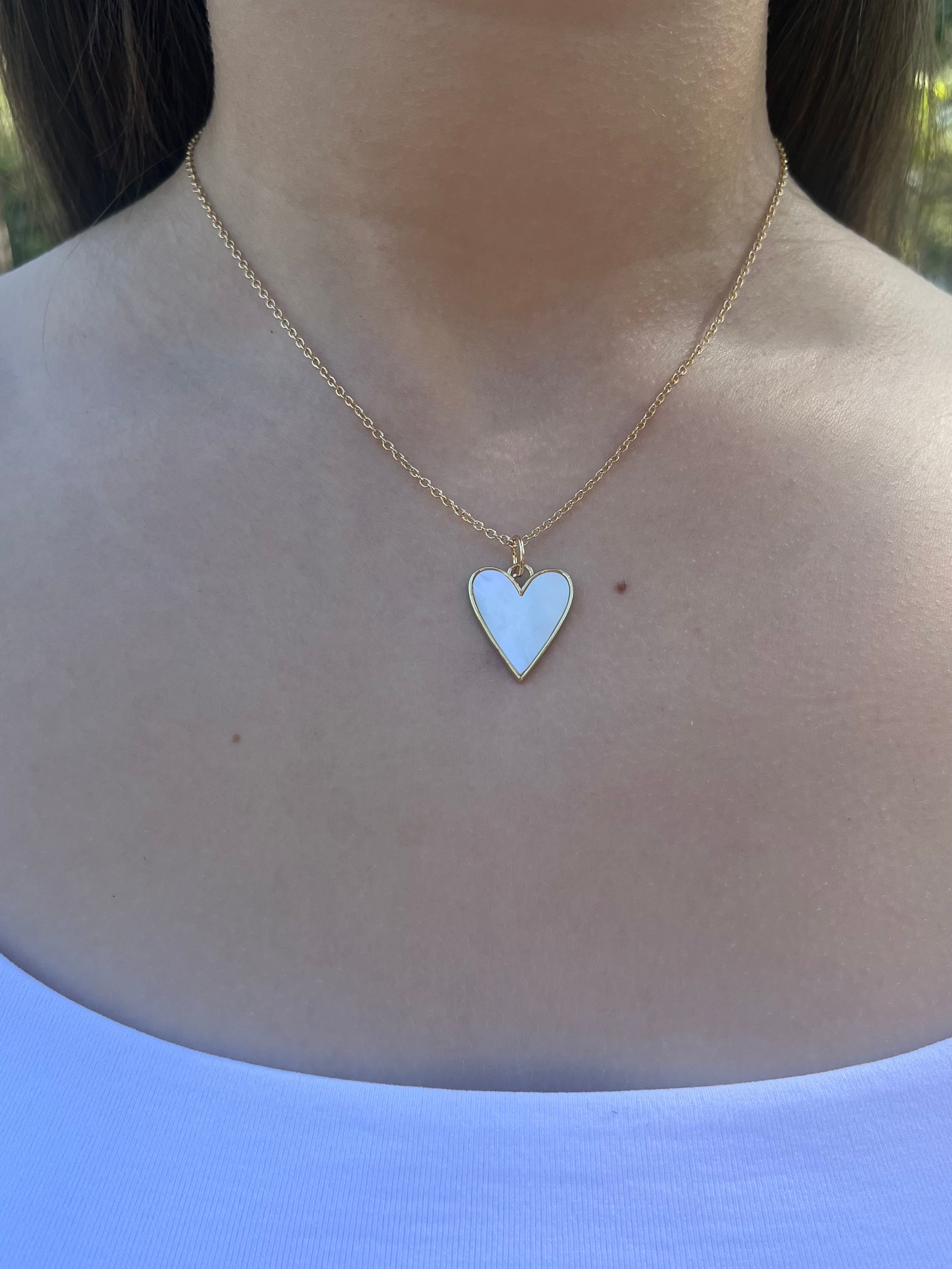 Heart Shell Necklace, Real 16K Gold Plated