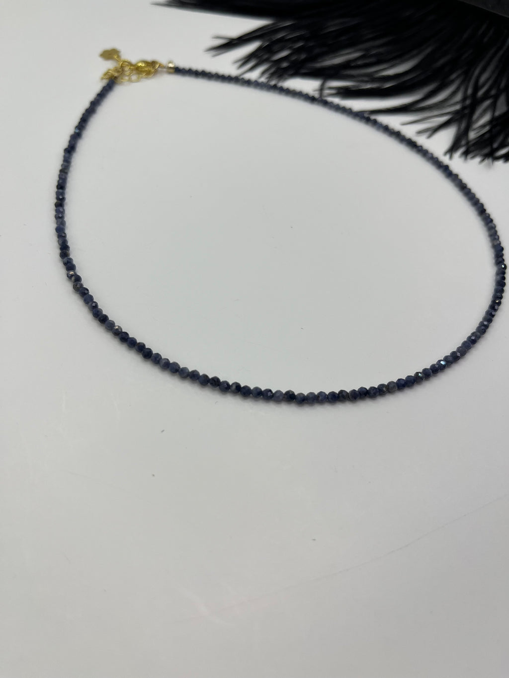 Sapphire Necklace: 18K Gold Plated clasp