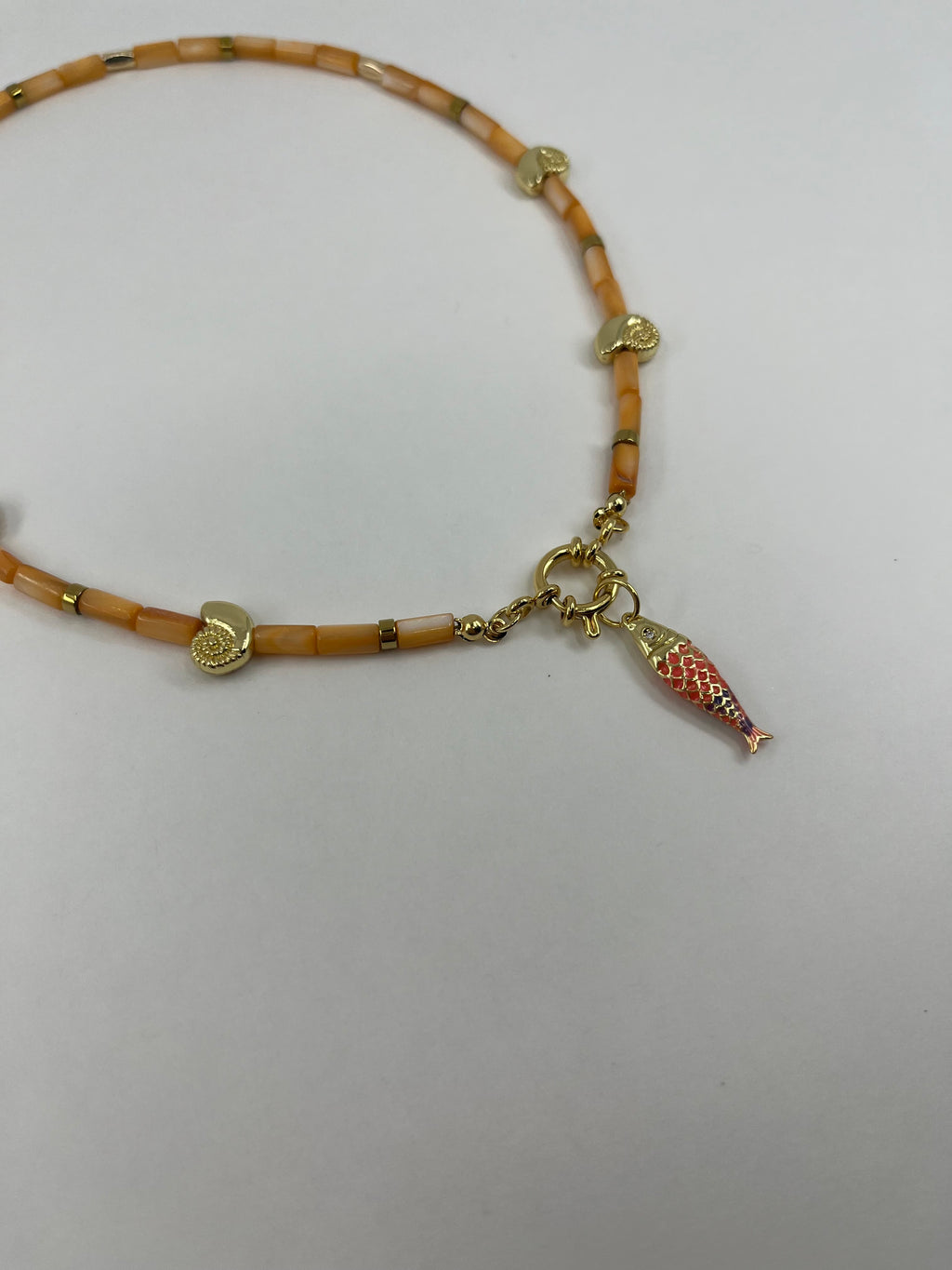 Natural Shell Necklace with Conch/Star/Fish Charm, 18K Gold Plated