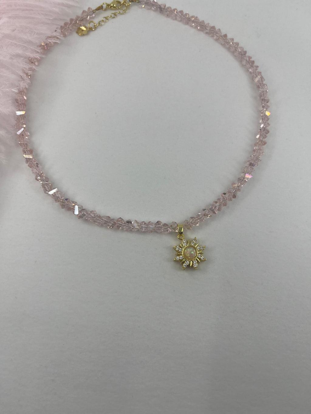 Sun Crystal Choker Necklace – 18K Gold Plated