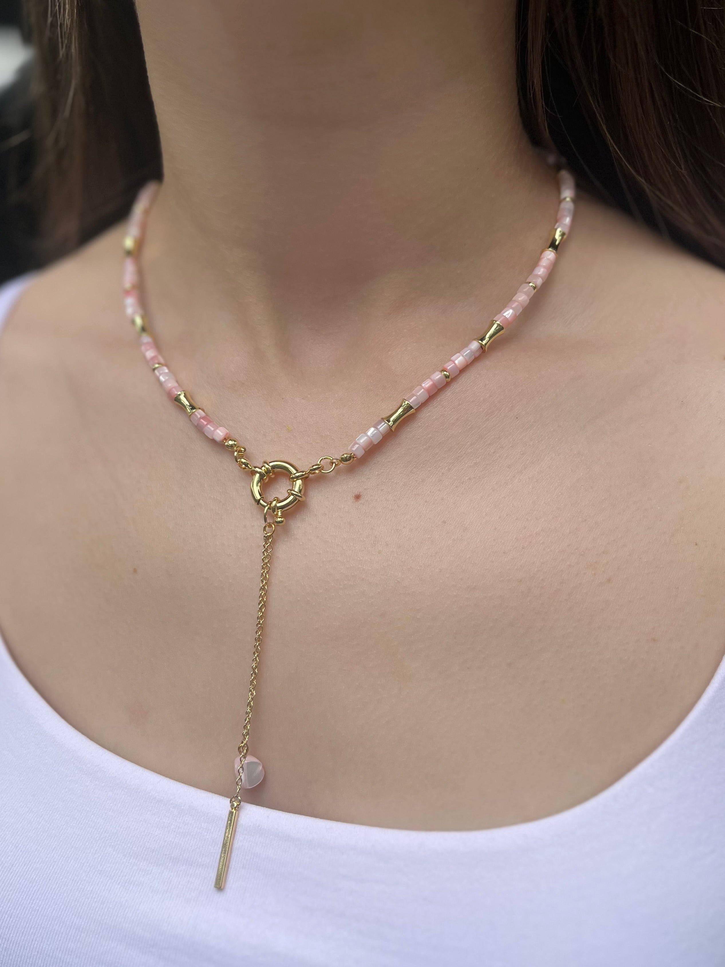 Pink Shell Y-Necklace