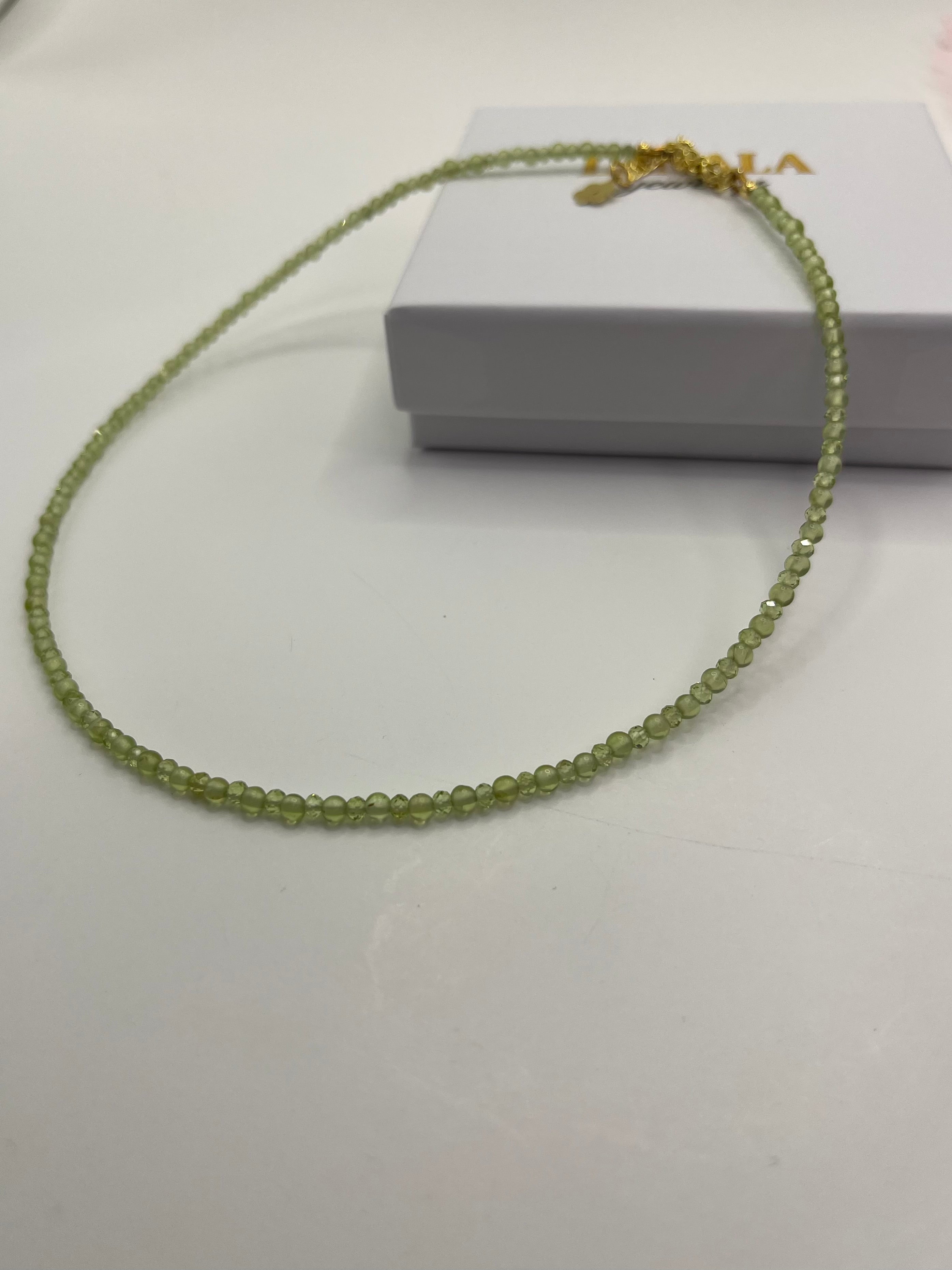 Peridot Necklace: 18K Gold Plated clasp